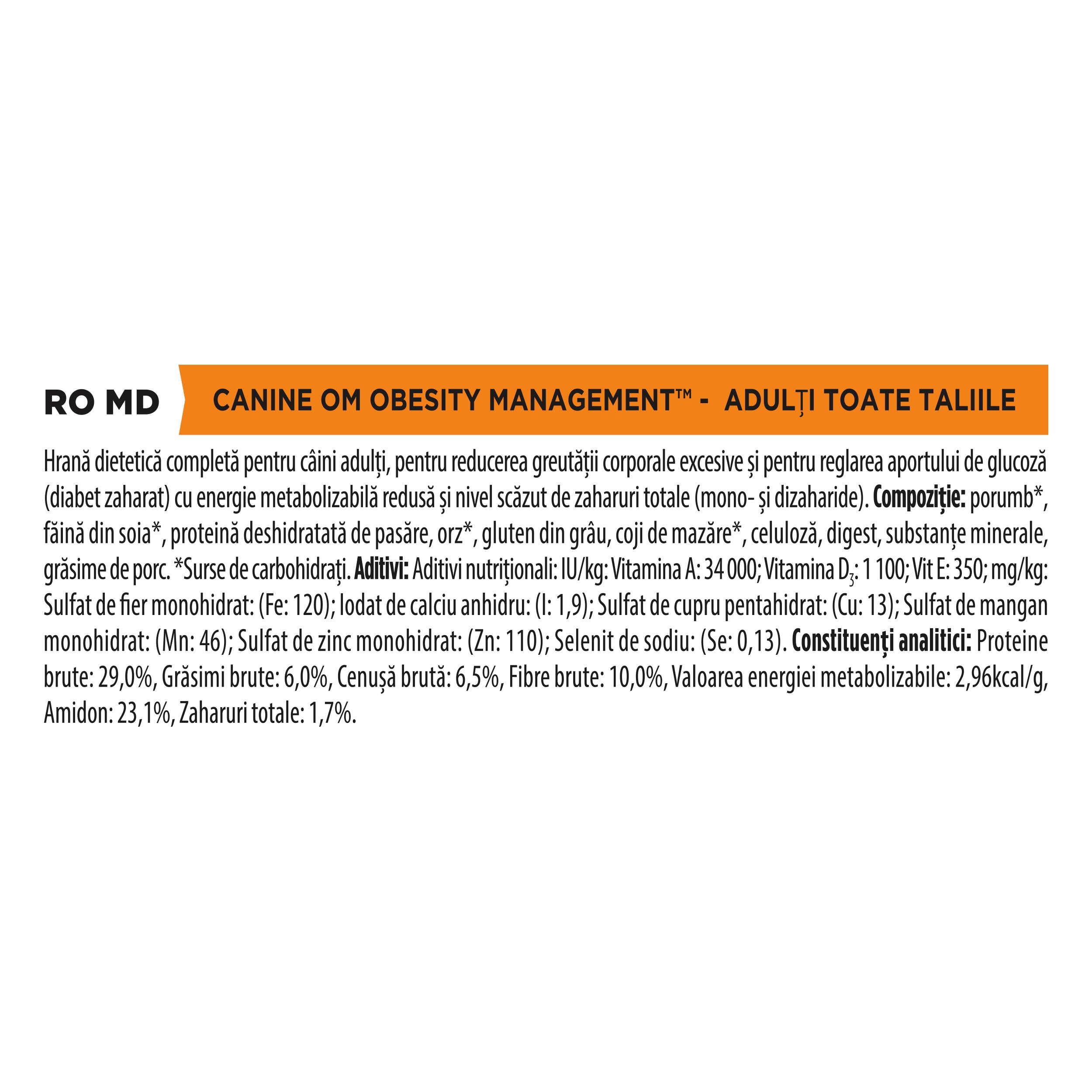 Pro Plan Veterinary Diets OM Obesity Management 12kg