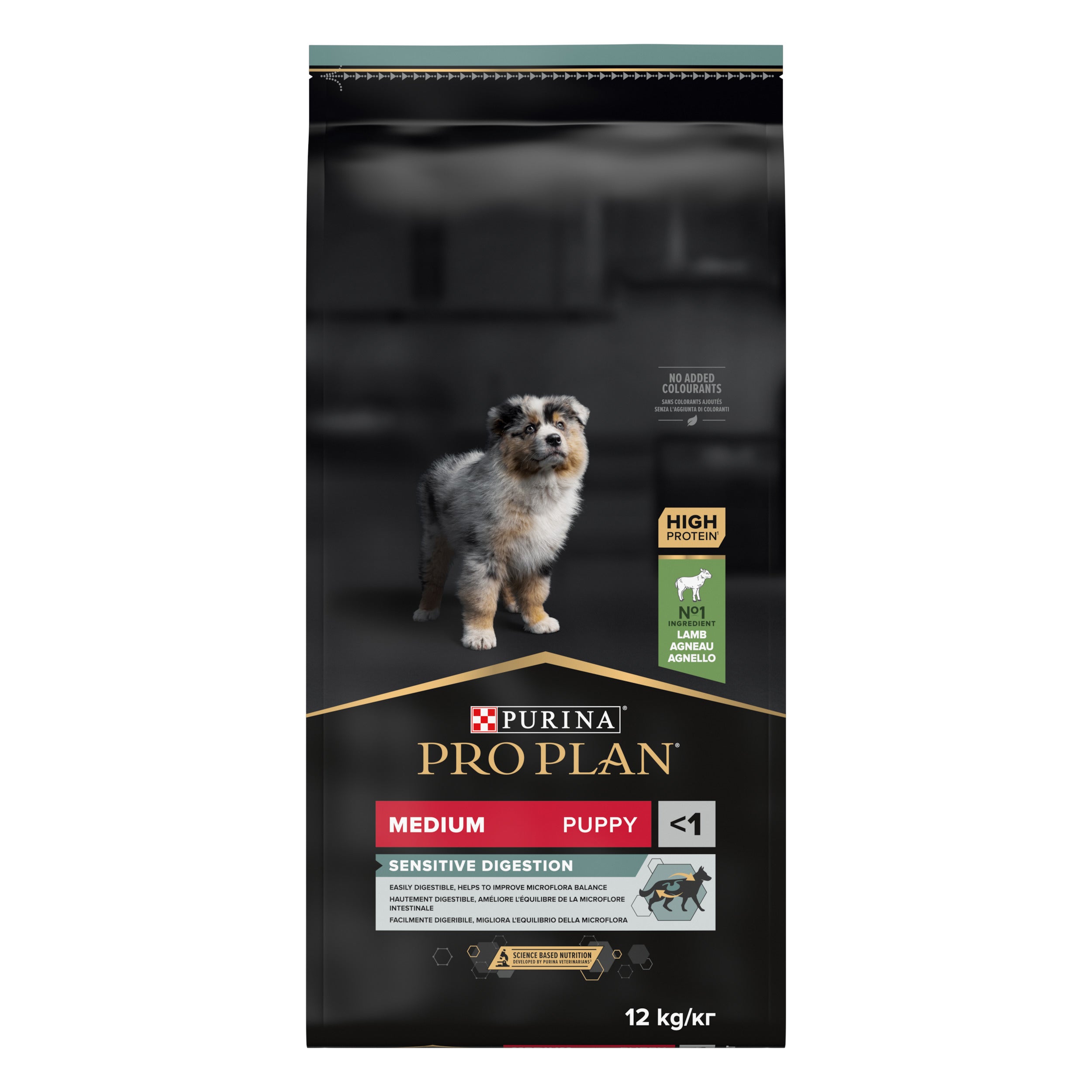 PRO PLAN® Sensitive Digestion Puppy cu Miel, Talie Medie 12kg