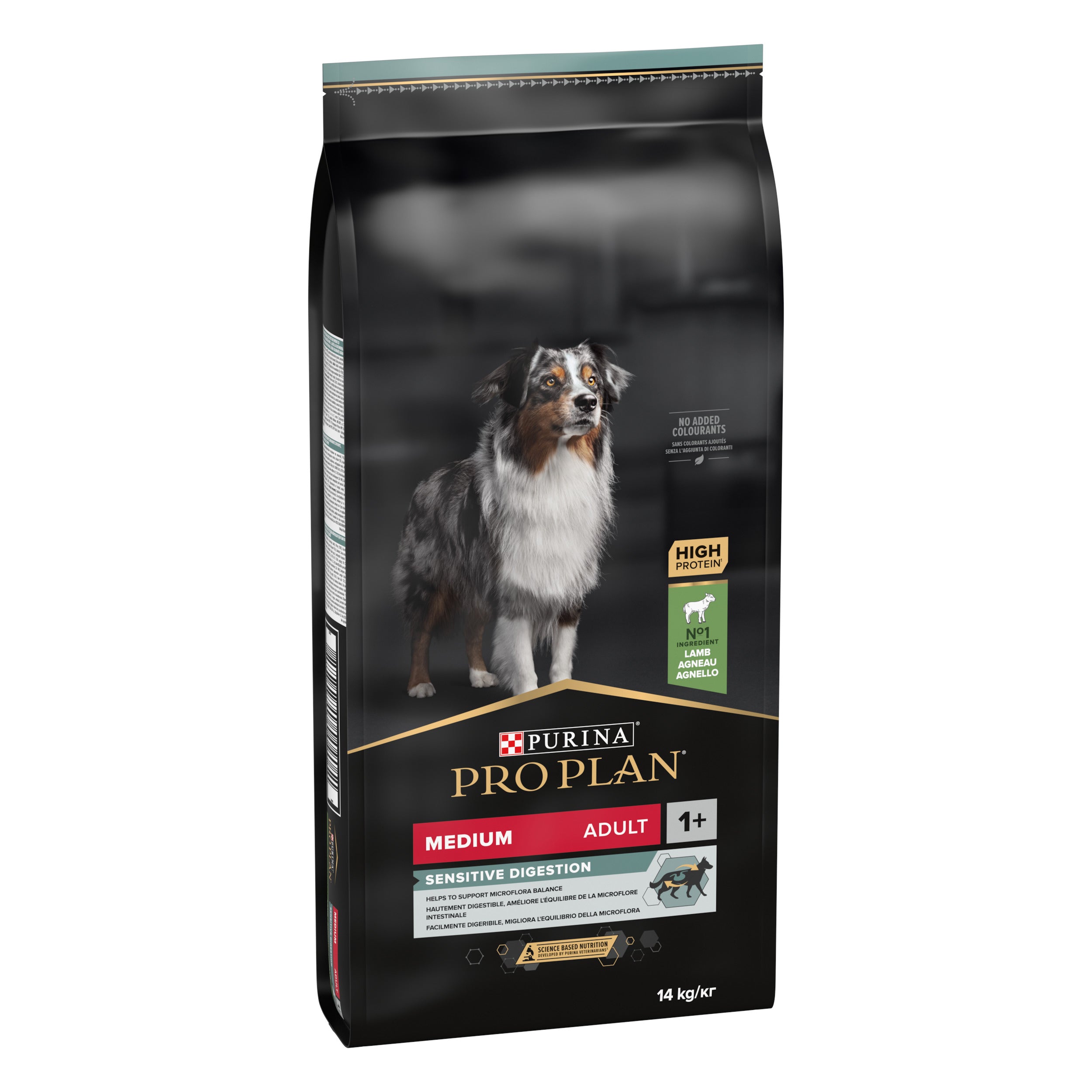 PRO PLAN® Sensitive Digestion cu Miel, Talie Medie 14kg