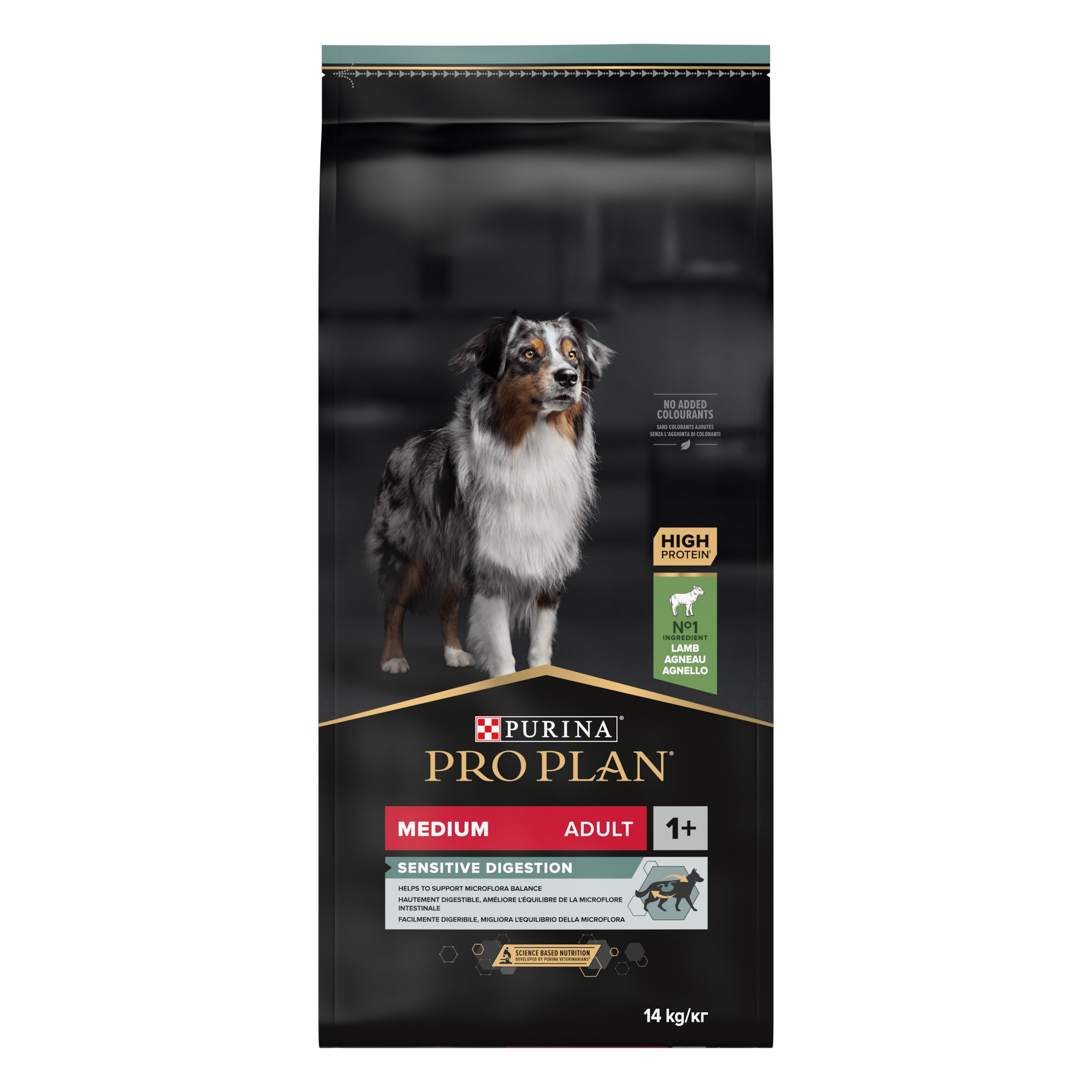 PRO PLAN® Sensitive Digestion cu Miel, Talie Medie 14kg