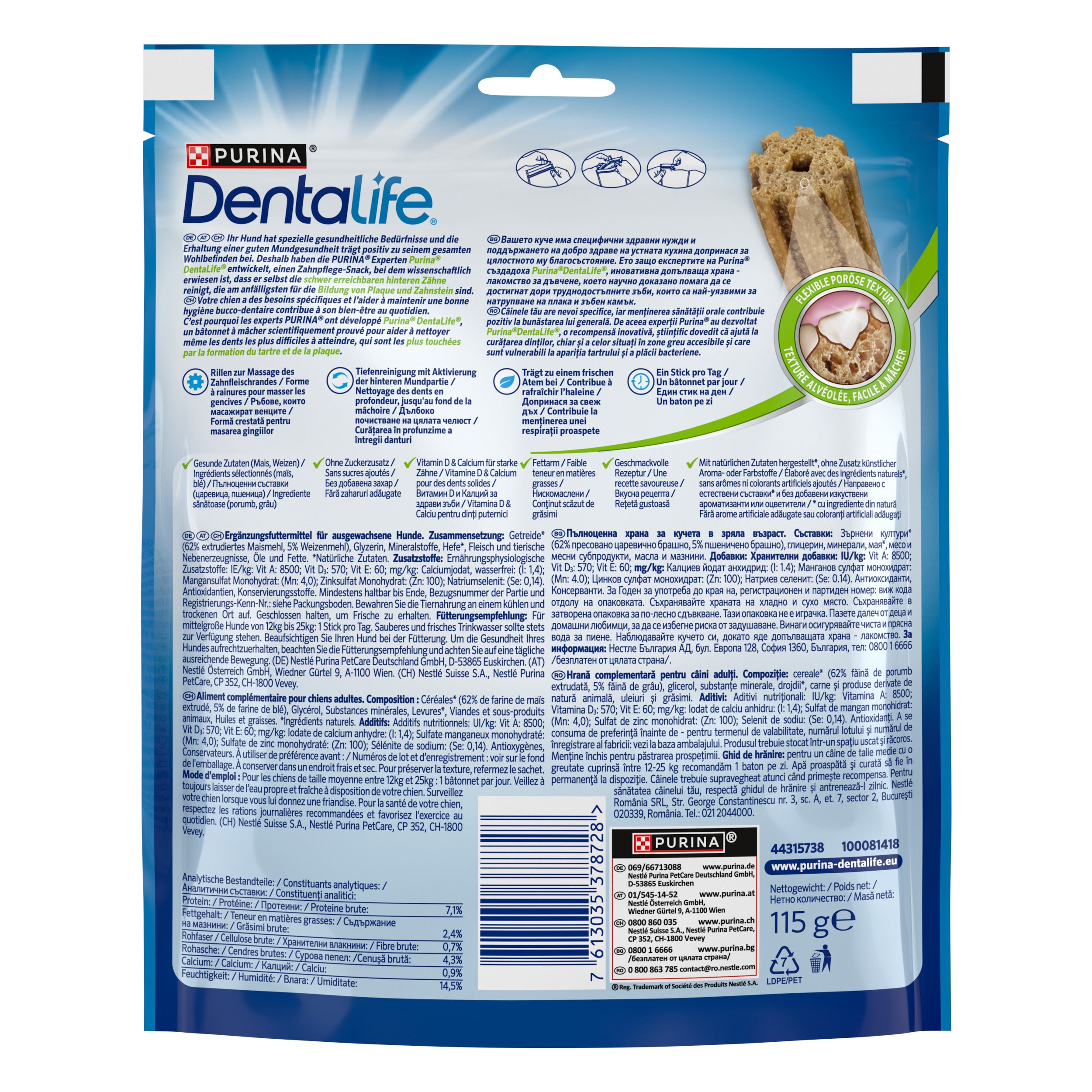 Purina Dentalife Medium – Recompense pentru câini de talie medie (115g)
