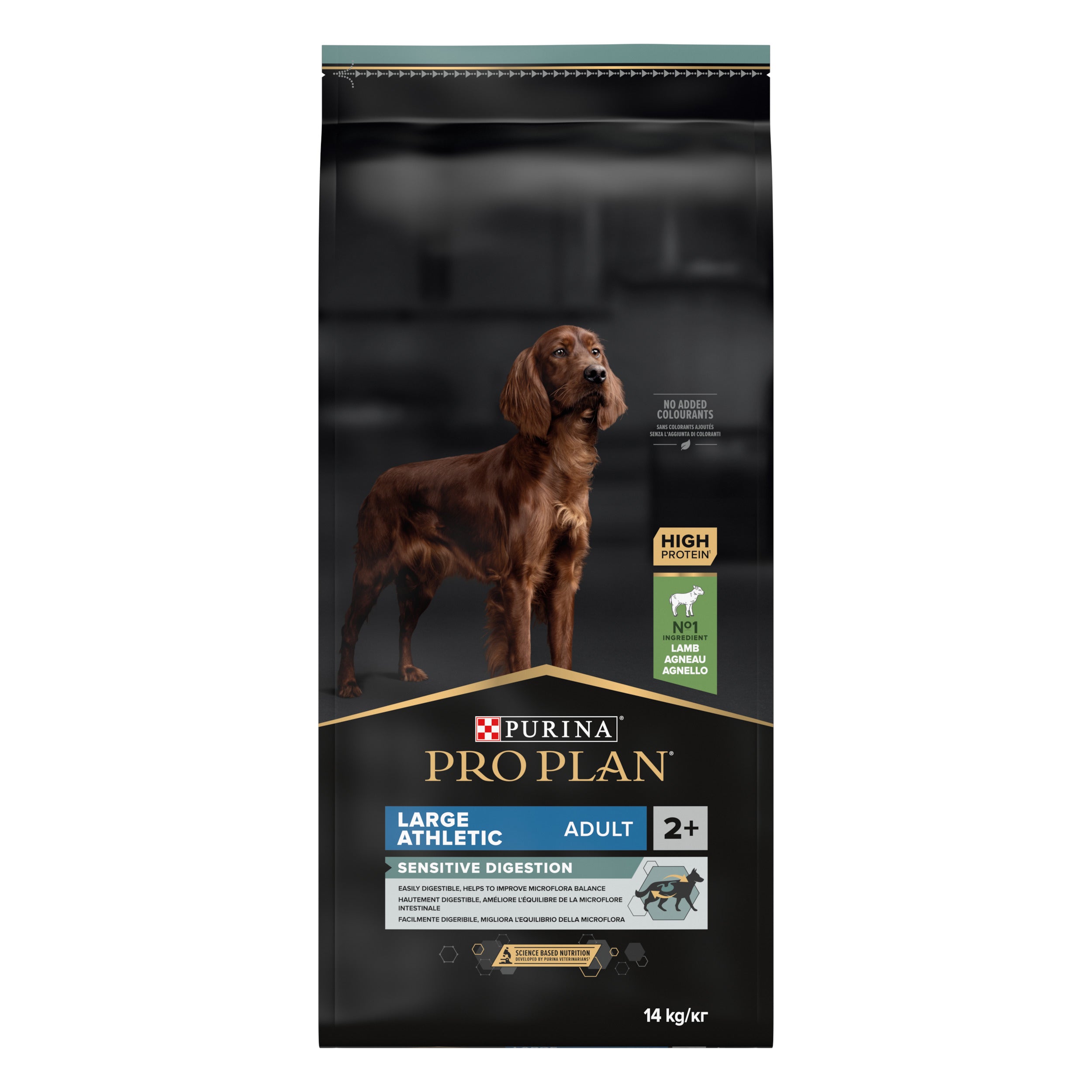 PRO PLAN® Sensitive Digestion cu Miel, Talie Mare Atletică 14kg
