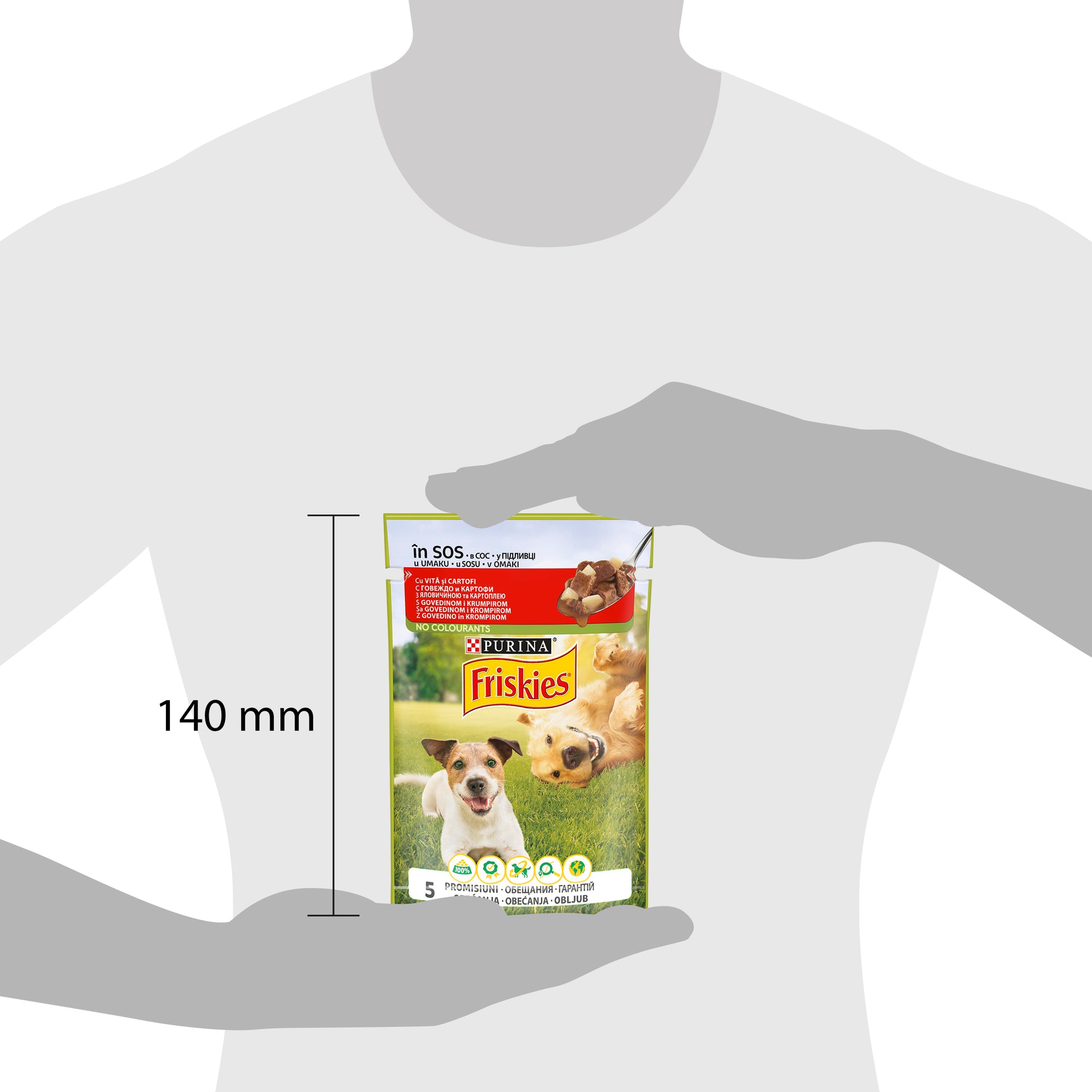 Friskies Adult cu Vită & Cartofi – Hrană umedă pentru câini adulți (100 g)