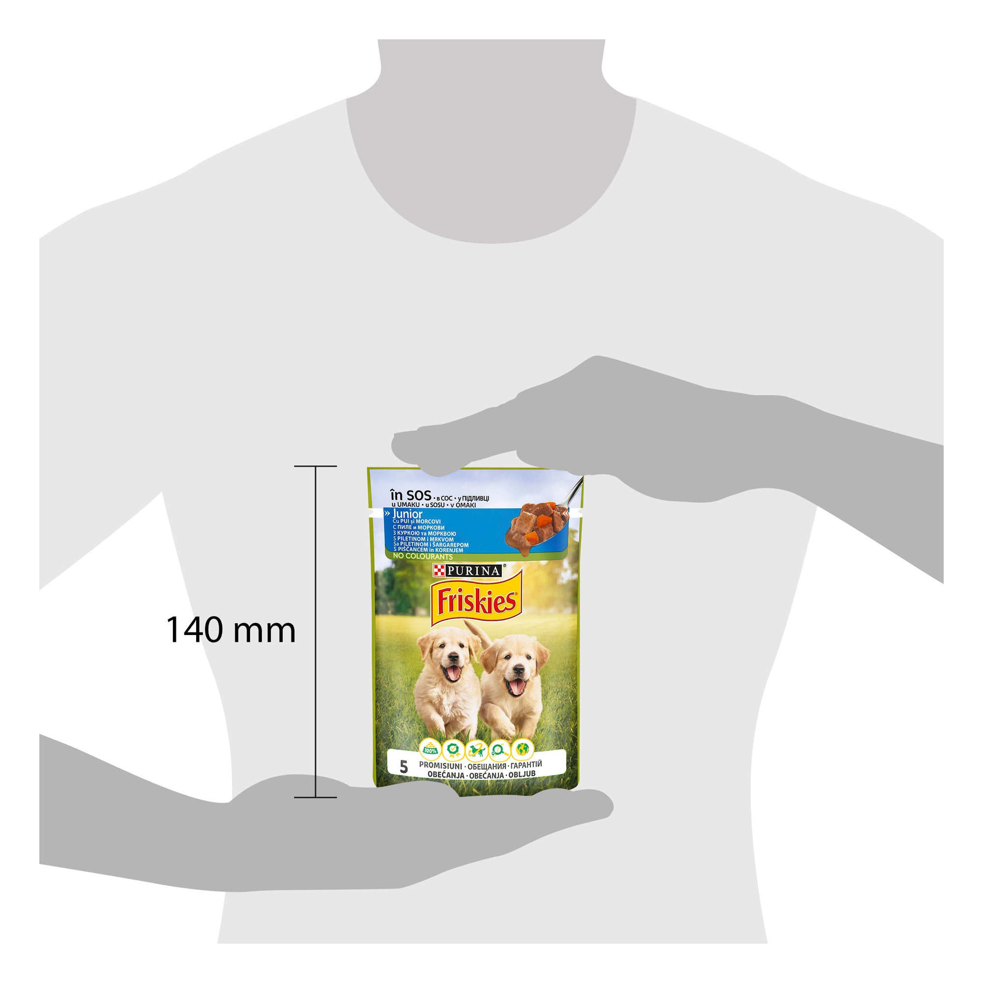 Friskies Junior cu Pui & Morcovi – Hrană umedă pentru cățeluși (100 g)