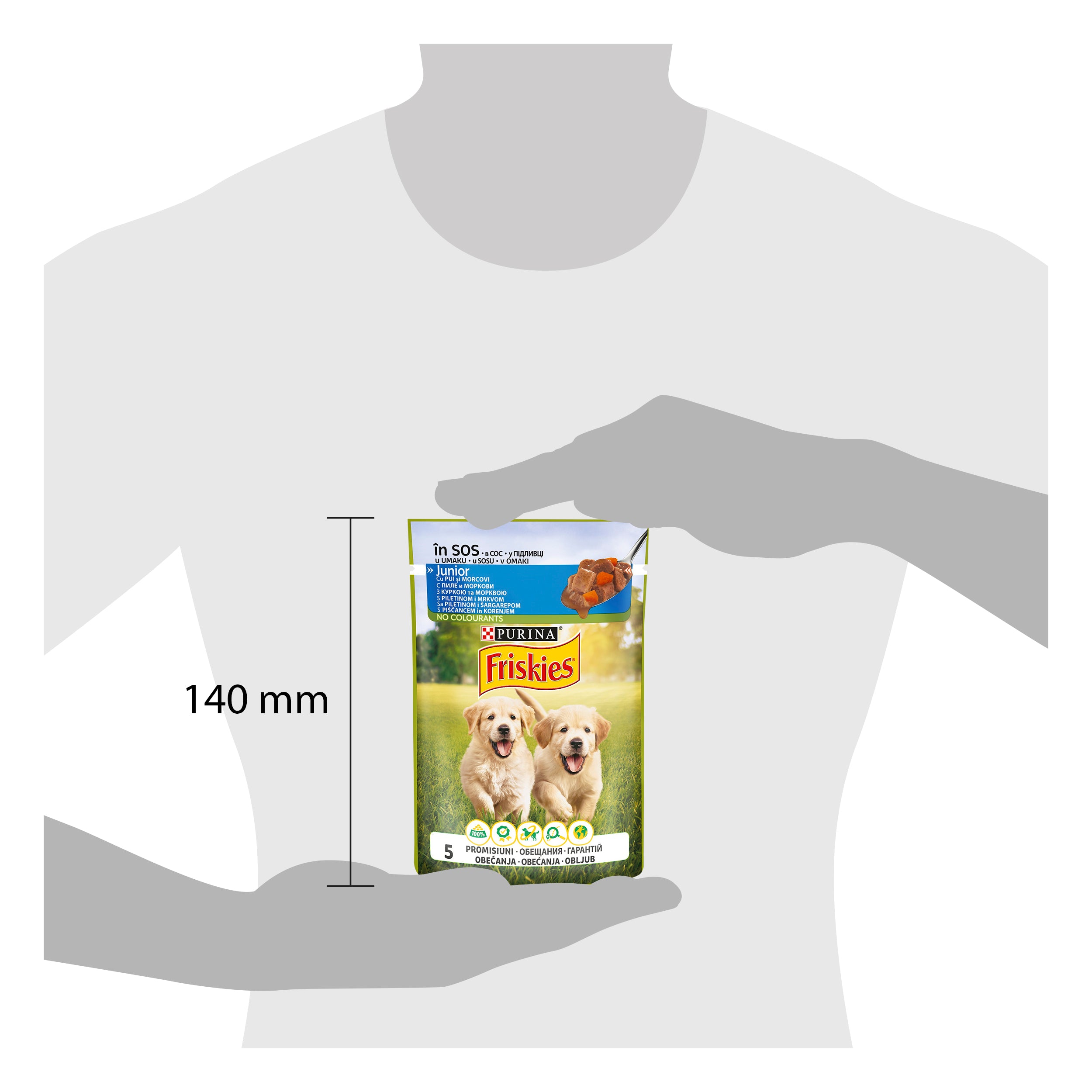 Friskies Junior cu Pui & Morcovi – Hrană umedă pentru cățeluși (100 g)