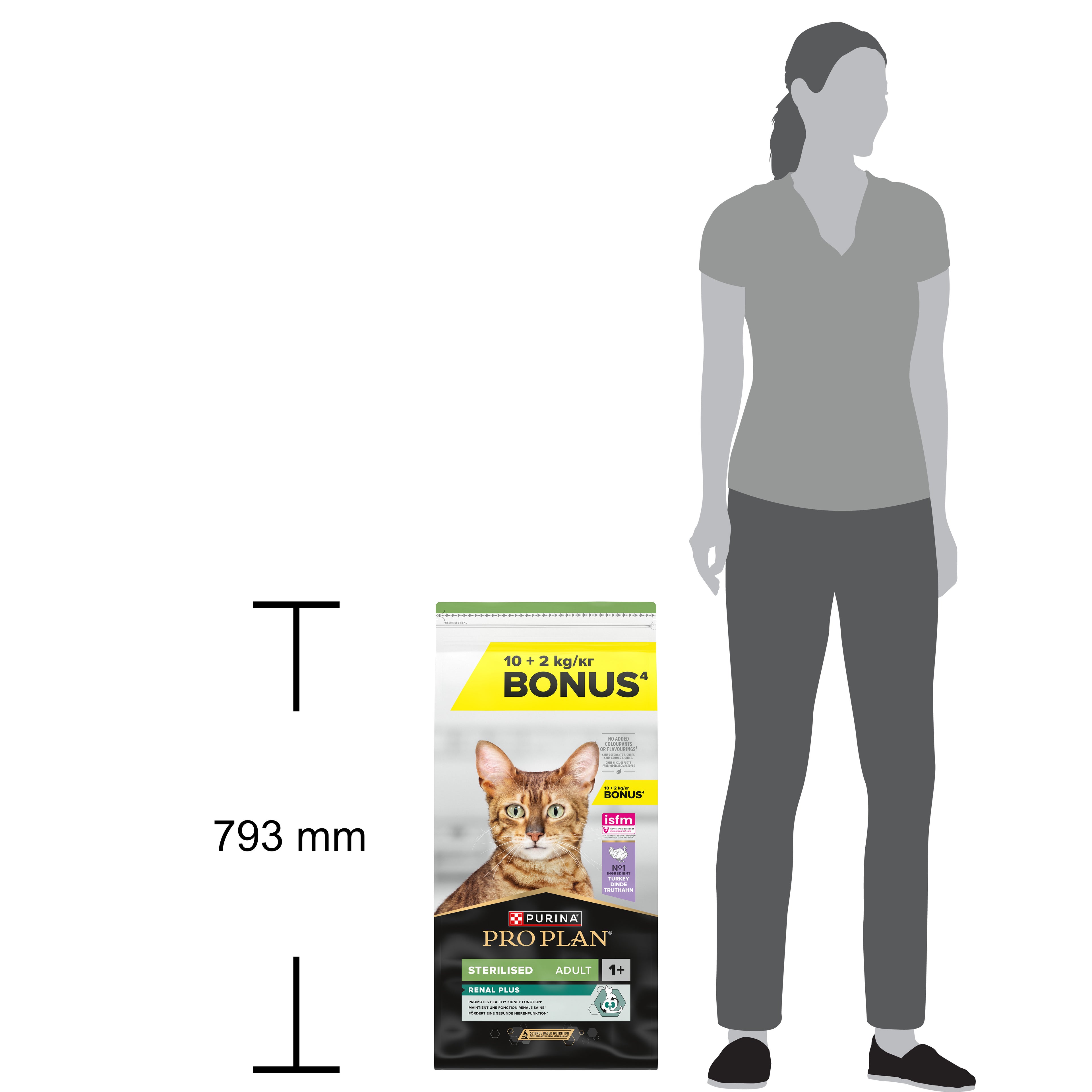 PRO PLAN® Sterilised Renal Plus cu Curcan 12 kg (10+2 kg Bonus)