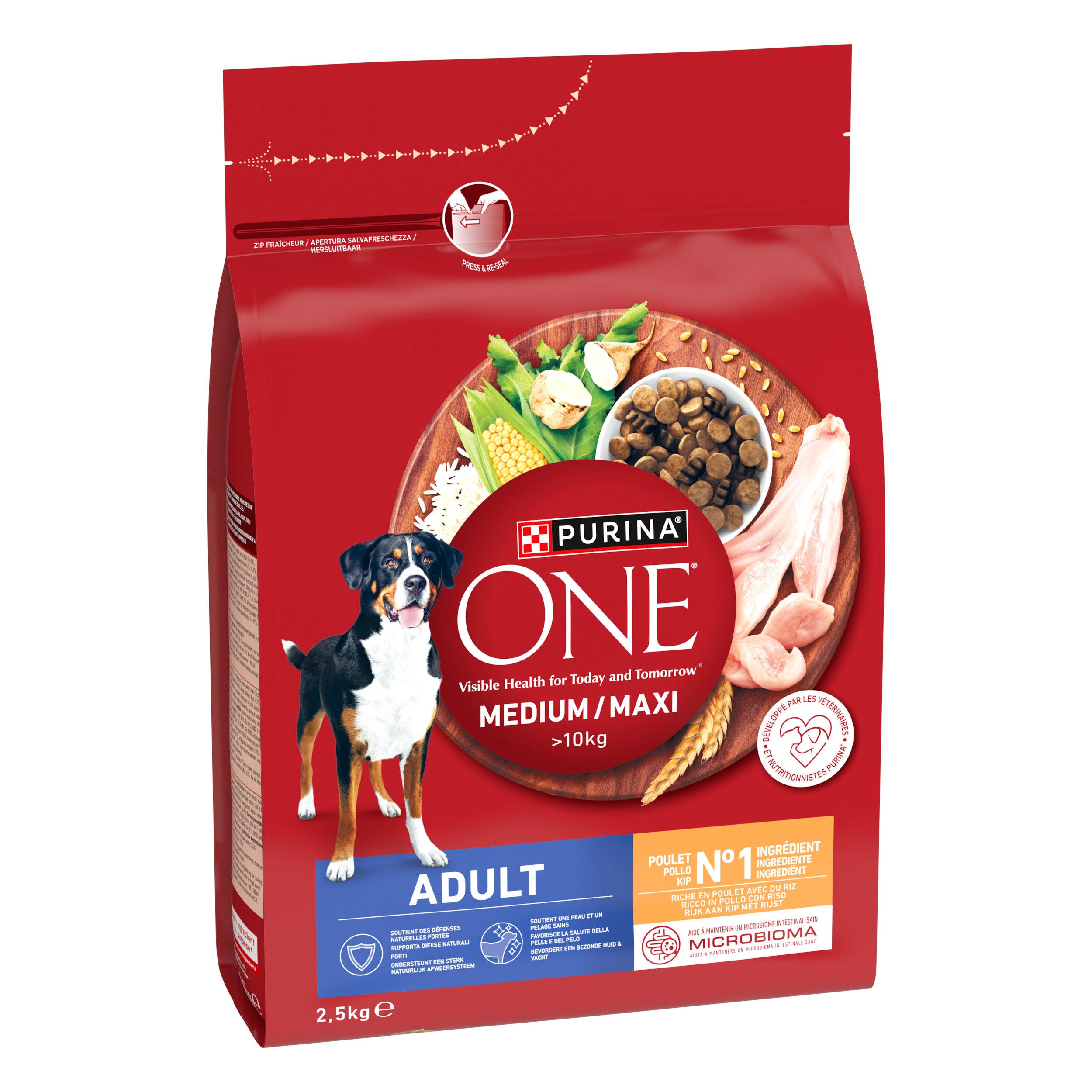 PURINA ONE® Medium/Maxi Adult cu Pui & Orez – 2,5kg