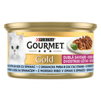 GOURMET® GOLD Duo – Pește Oceanic & Spanac în sos (85g)