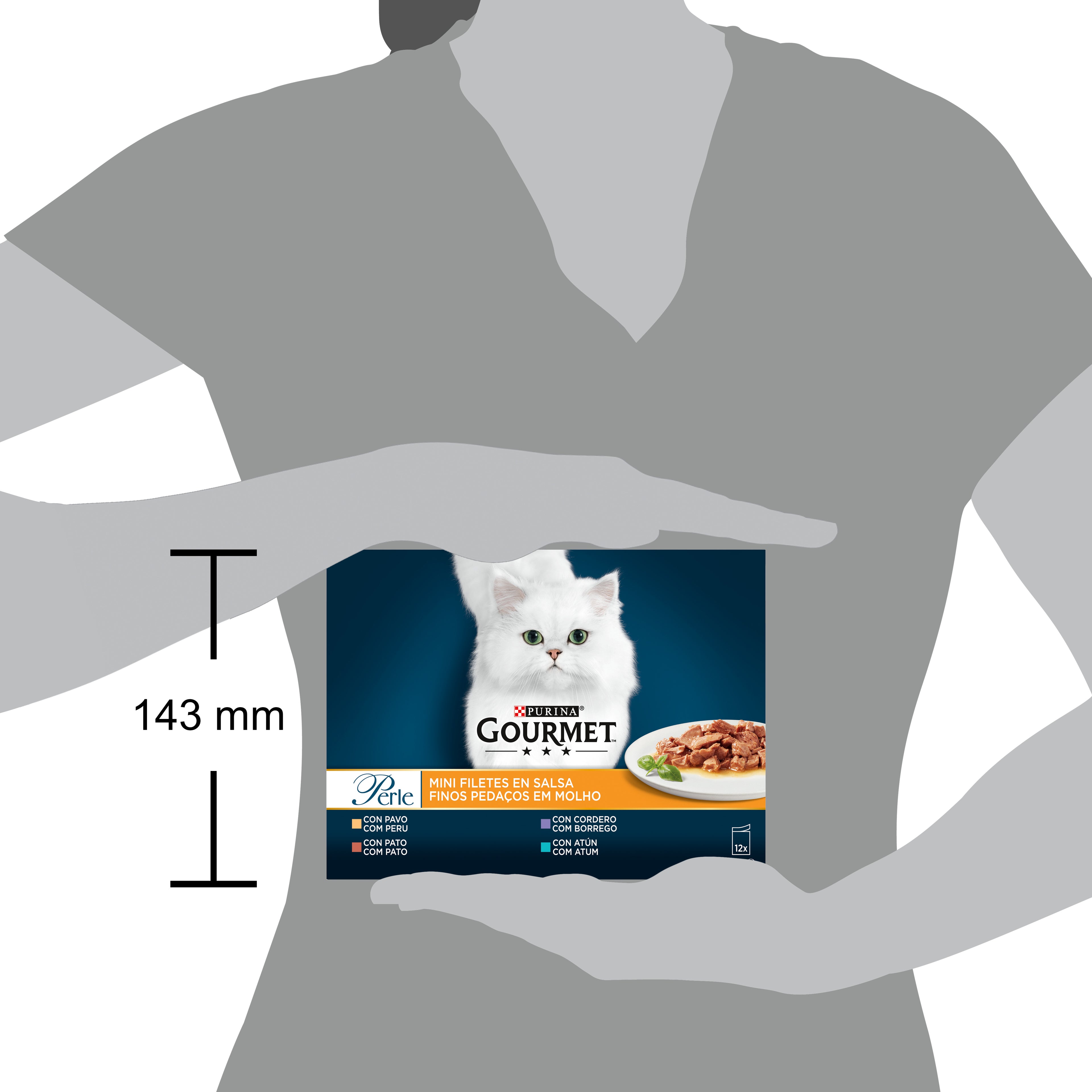 Gourmet Perle – Mini Fileuri Curcan, Rață, Miel & Ton (12x85g)