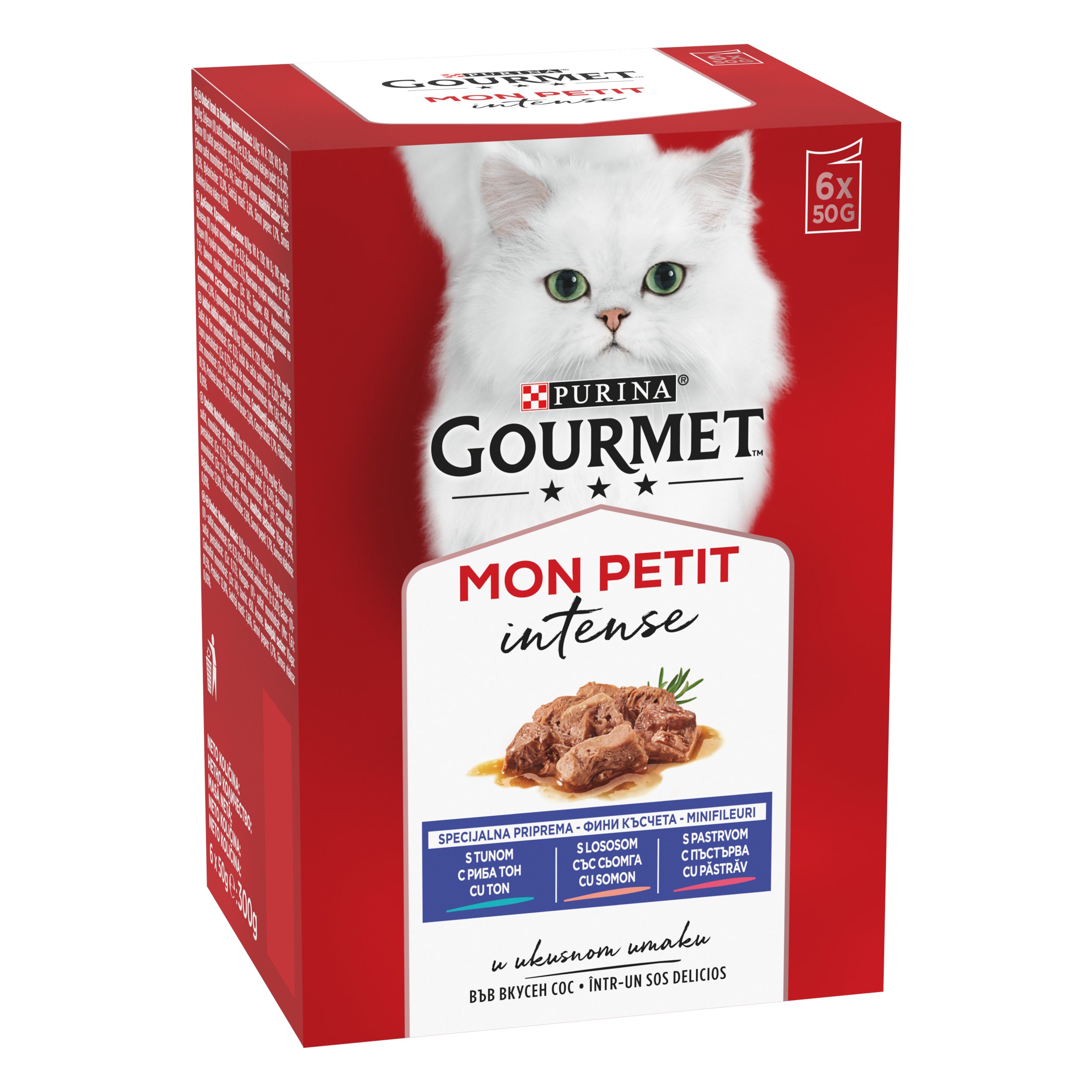 GOURMET® MON PETIT cu Ton, Somon și Păstrăv – 6x50g