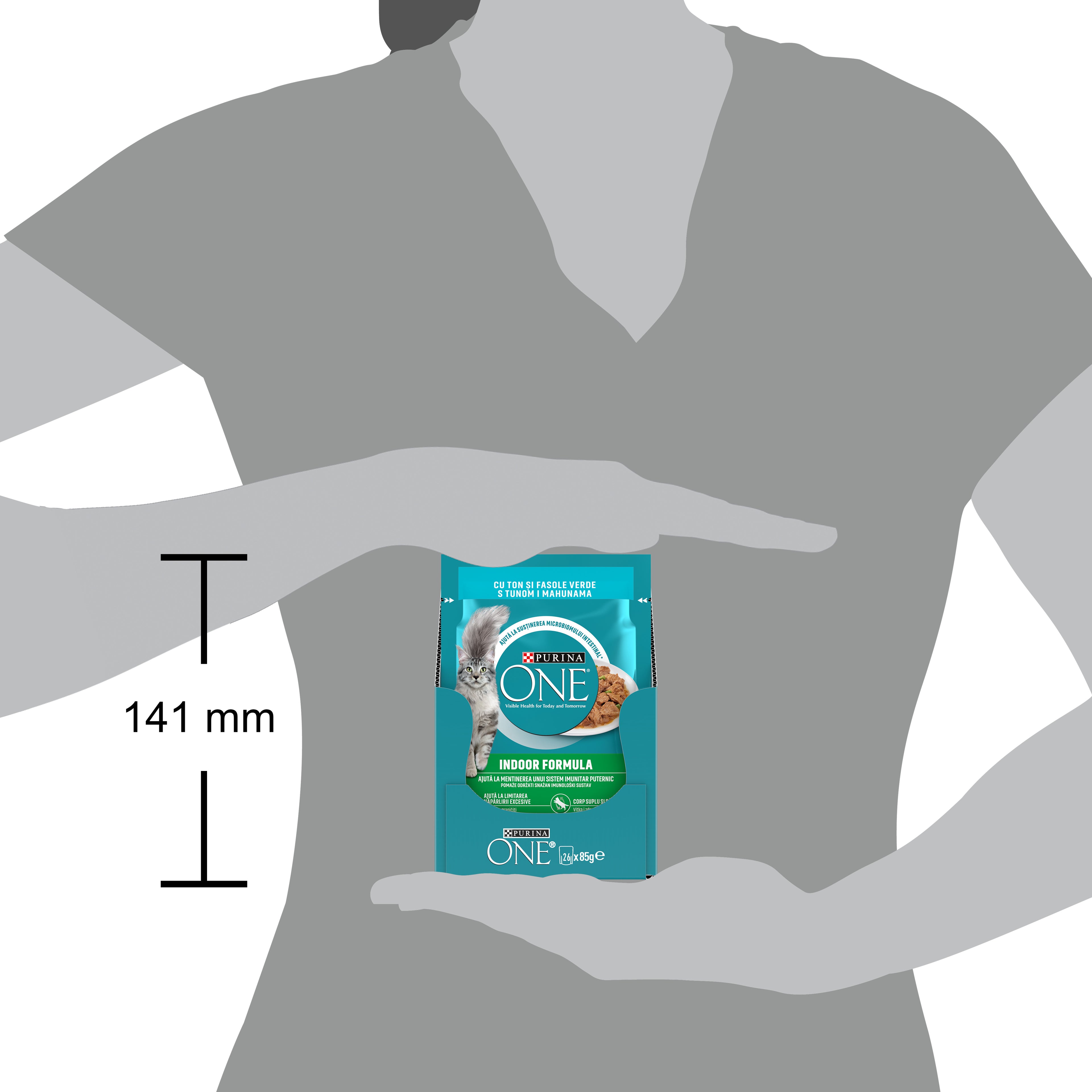 PURINA ONE® INDOOR cu Ton & Fasole Verde – 85g