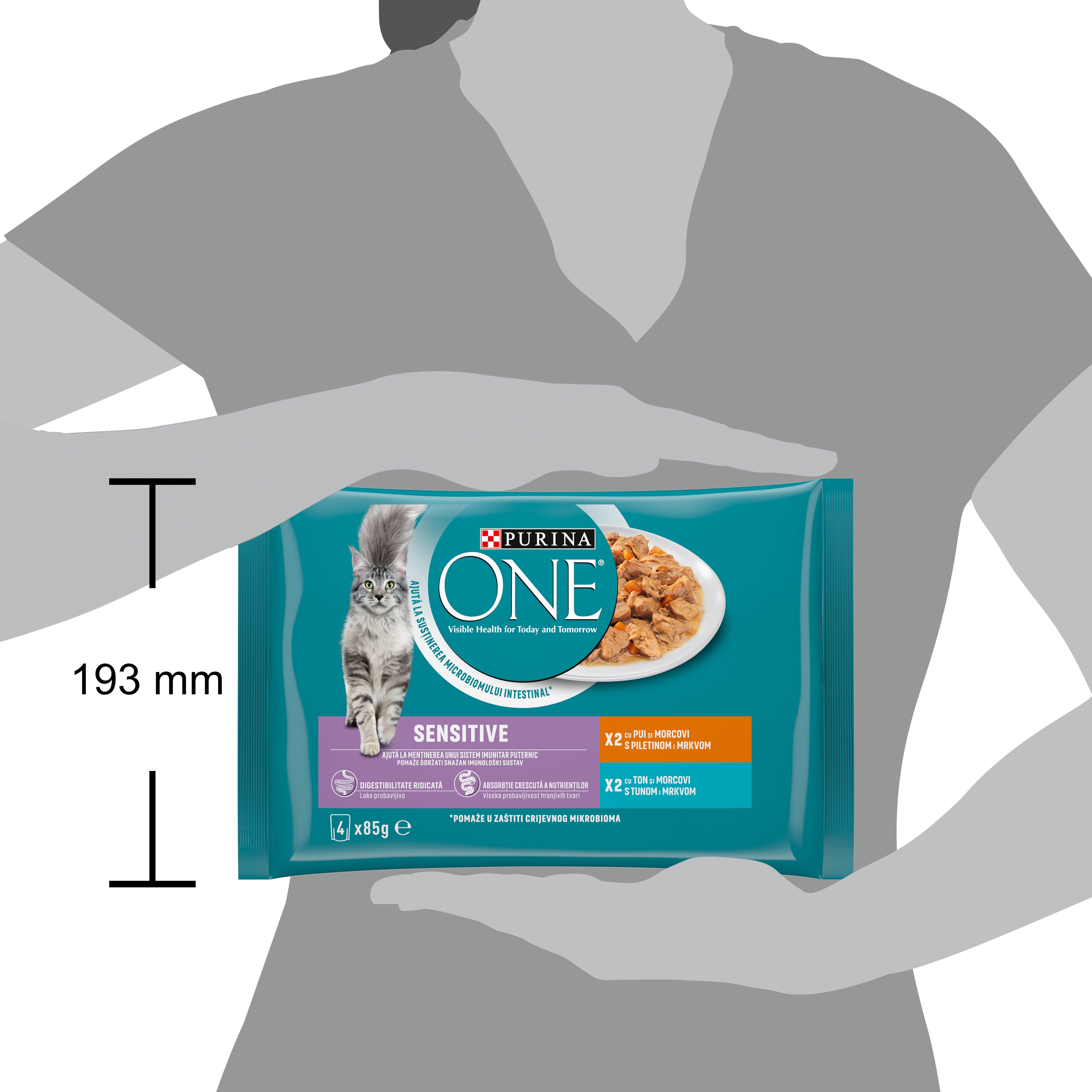 PURINA ONE® SENSITIVE cu Pui & Ton – 4x85g