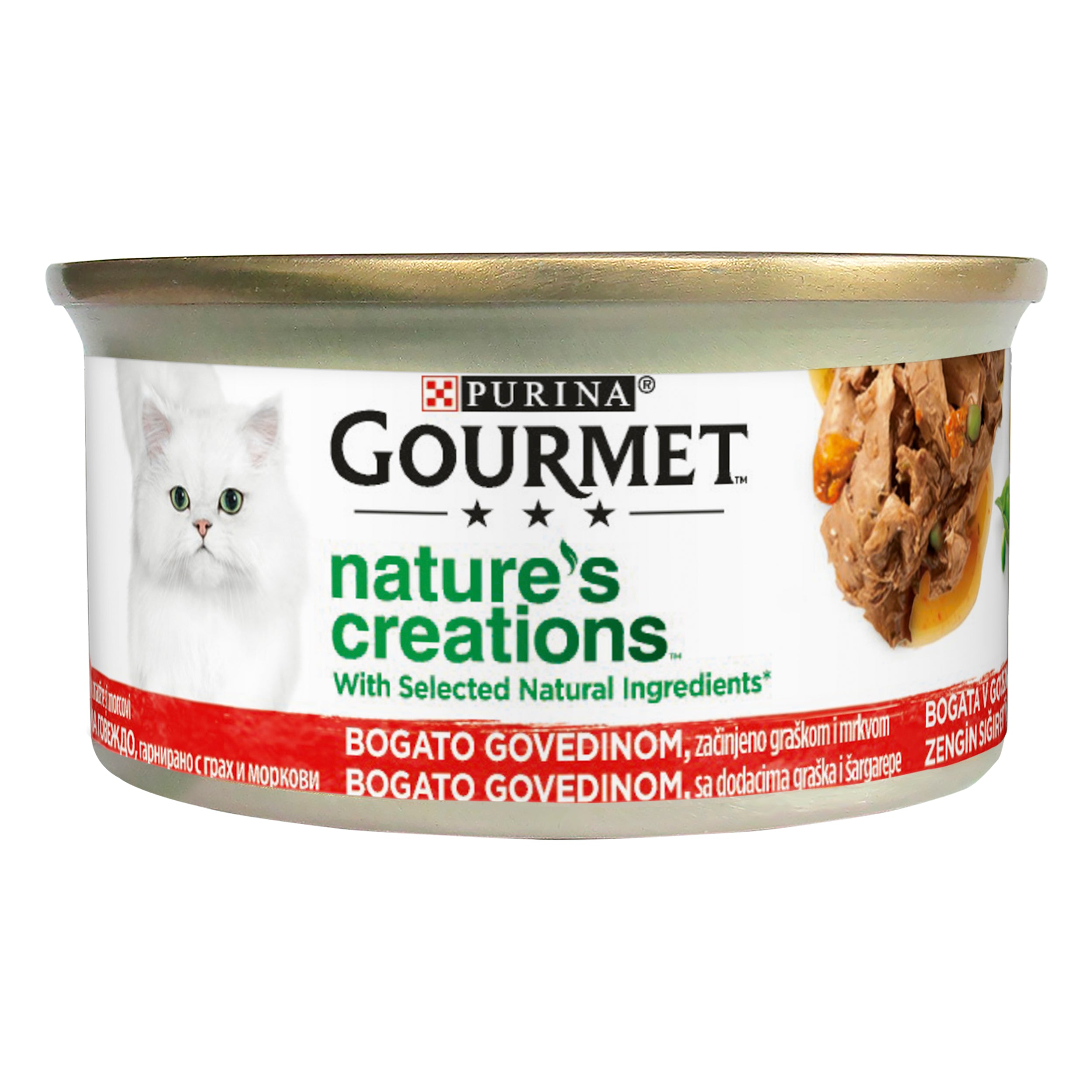 Gourmet Nature’s Creations – Vită, Mazăre & Morcovi (85g)