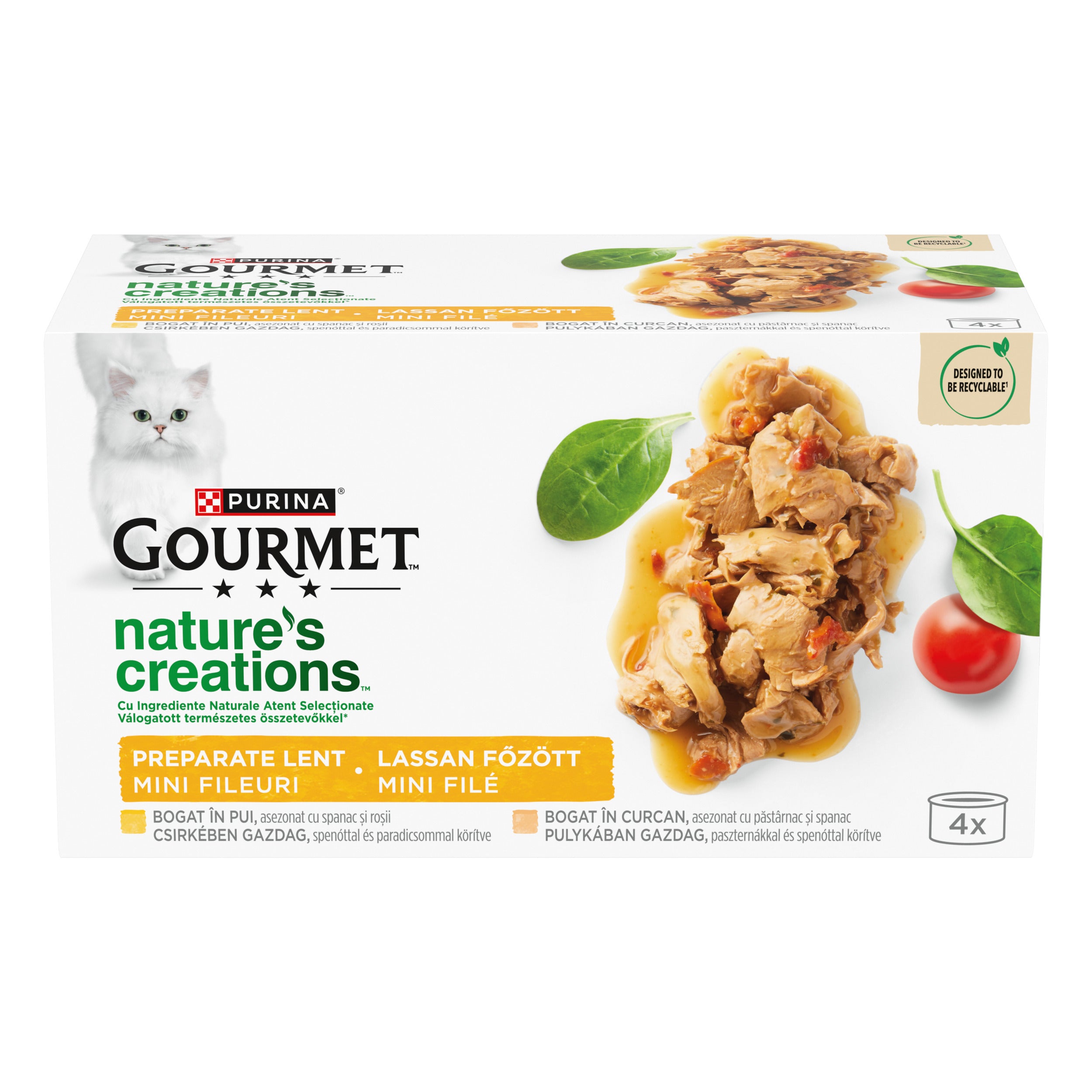 Gourmet Nature’s Creations – Pui & Curcan cu legume (4x85g)