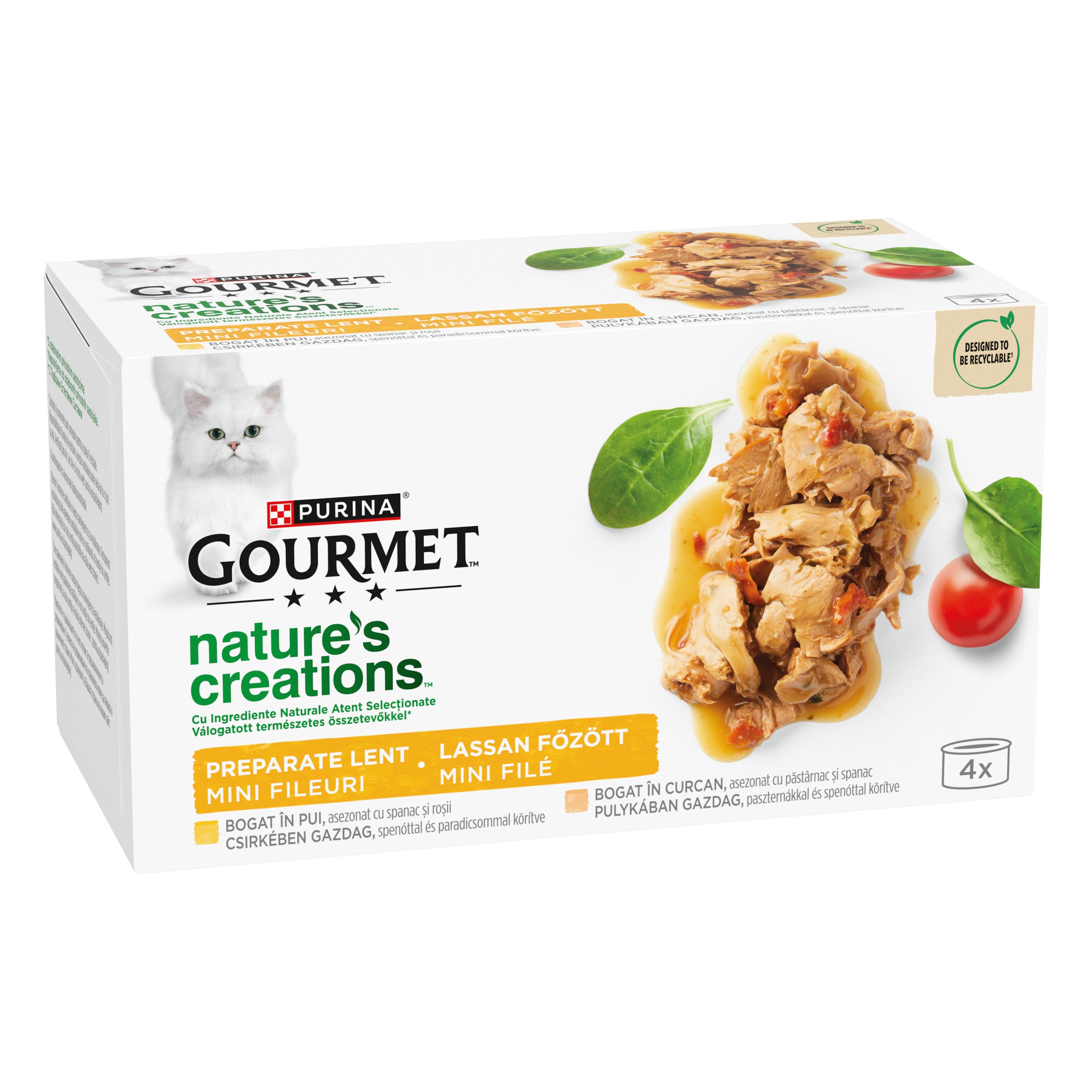 Gourmet Nature’s Creations – Pui & Curcan cu legume (4x85g)
