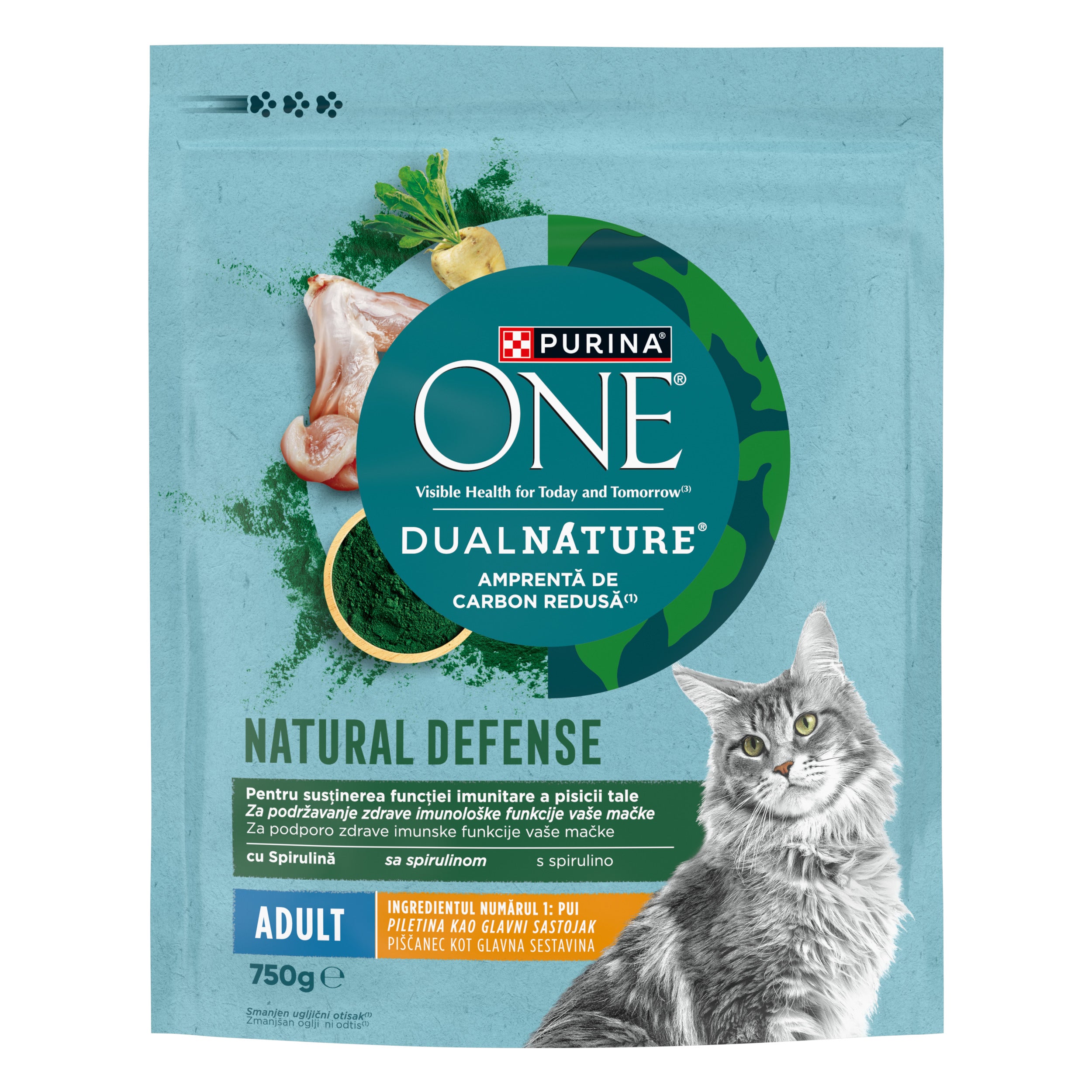 PURINA ONE® DUAL NATURE cu Pui și Spirulină – 750g