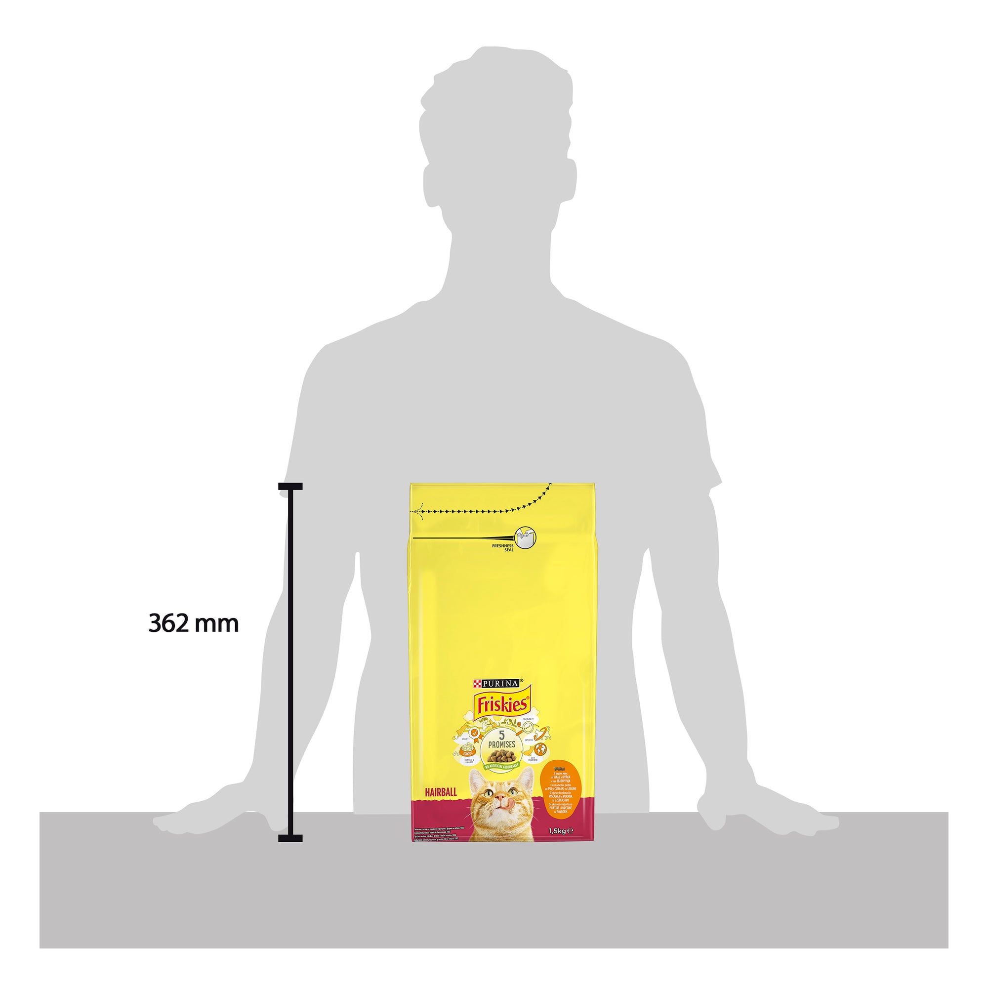 Friskies Hairball cu Pui și Legume – Hrană uscată pentru pisici adulte (1.5 kg)