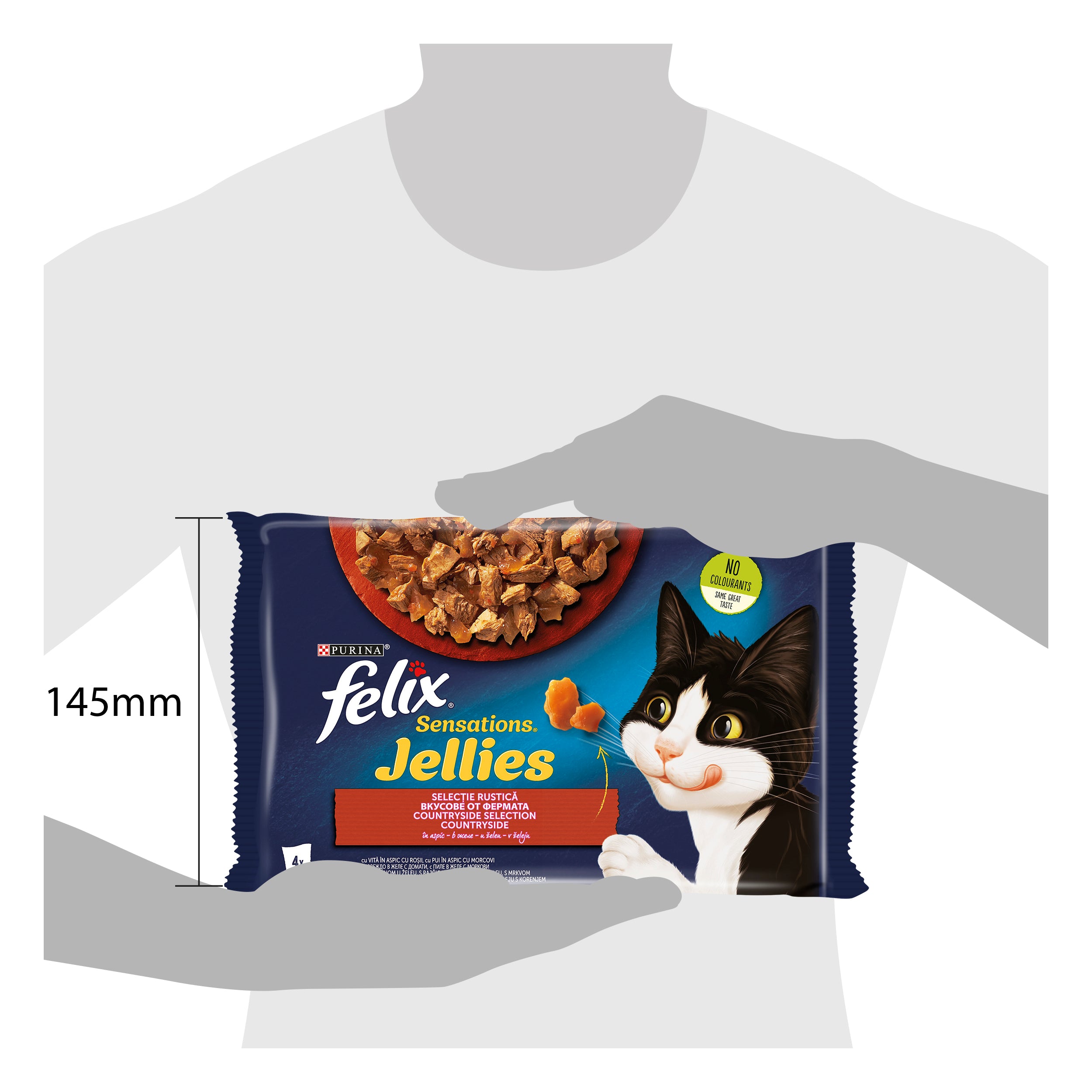 Felix Sensations Meniu Rustic – Pui & Morcovi și Vită & Roșii în aspic (4x85g)