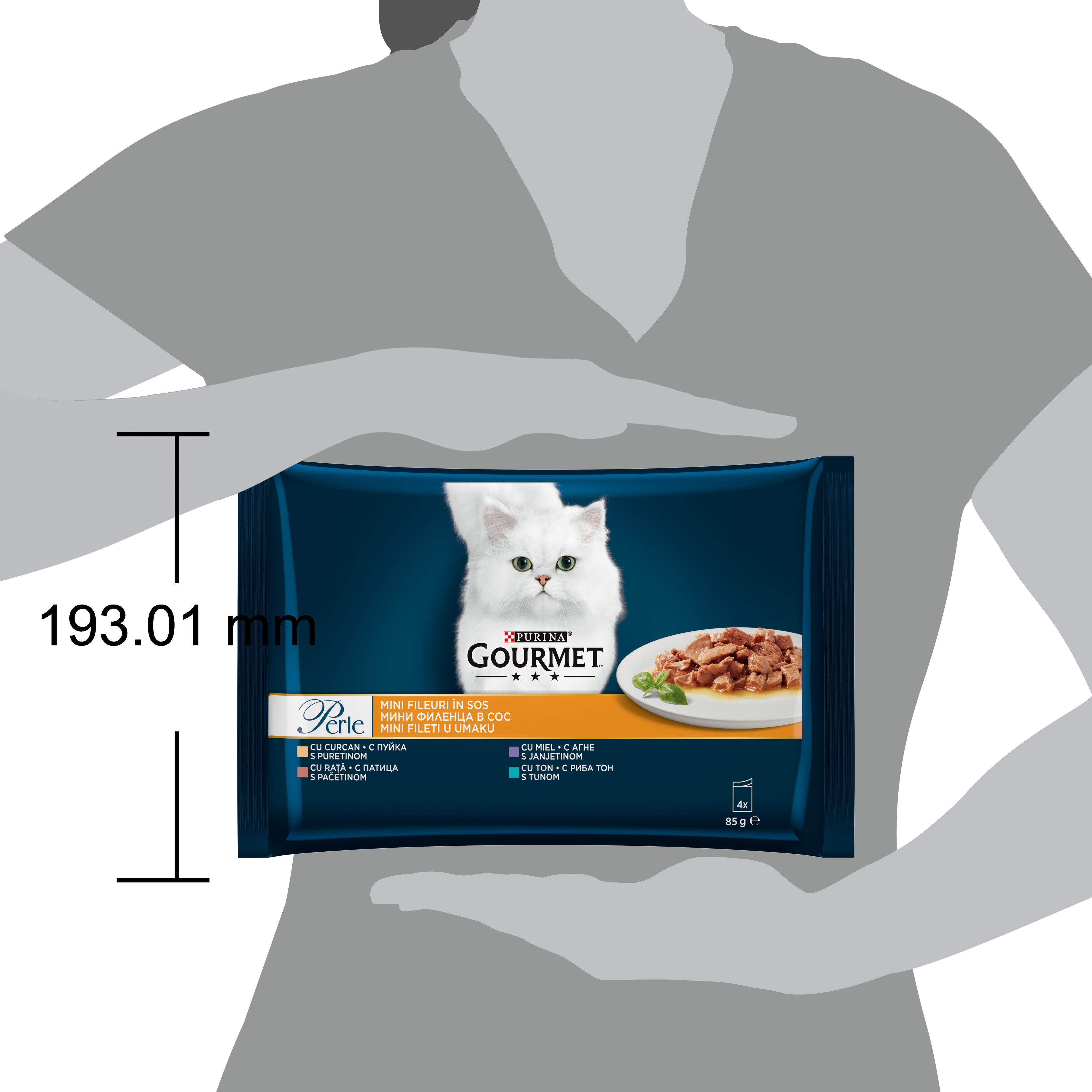 Gourmet Perle – Mini Fileuri cu Curcan, Rață, Miel & Ton în sos (4x85g)