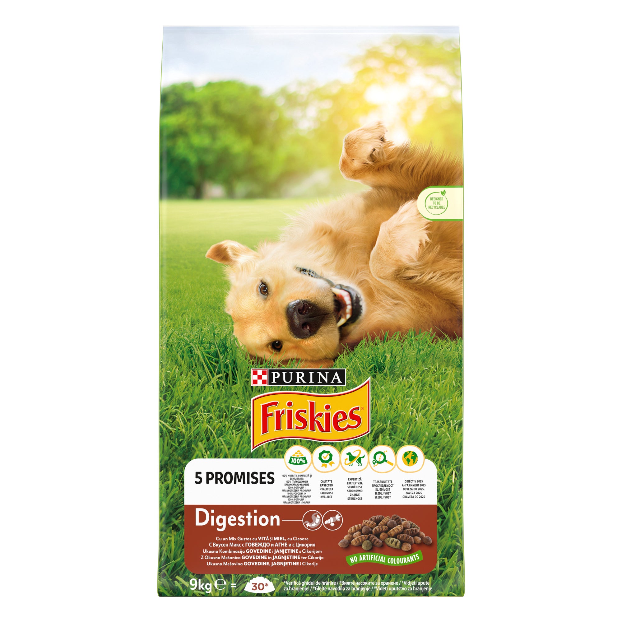Friskies Digestion – Vită, Miel & Cicoare (9 kg)