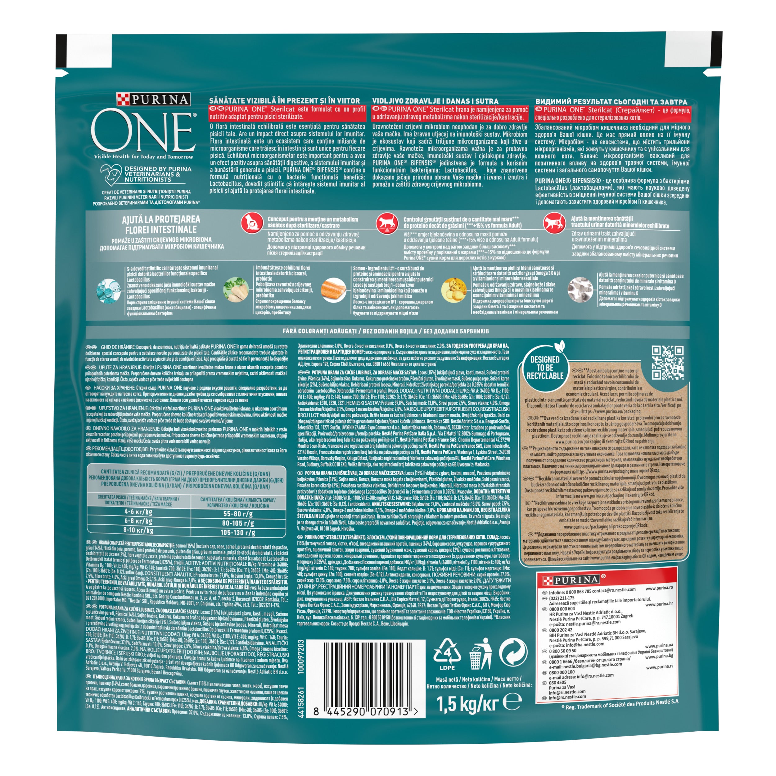PURINA ONE® STERILCAT cu Somon – 1.5 kg