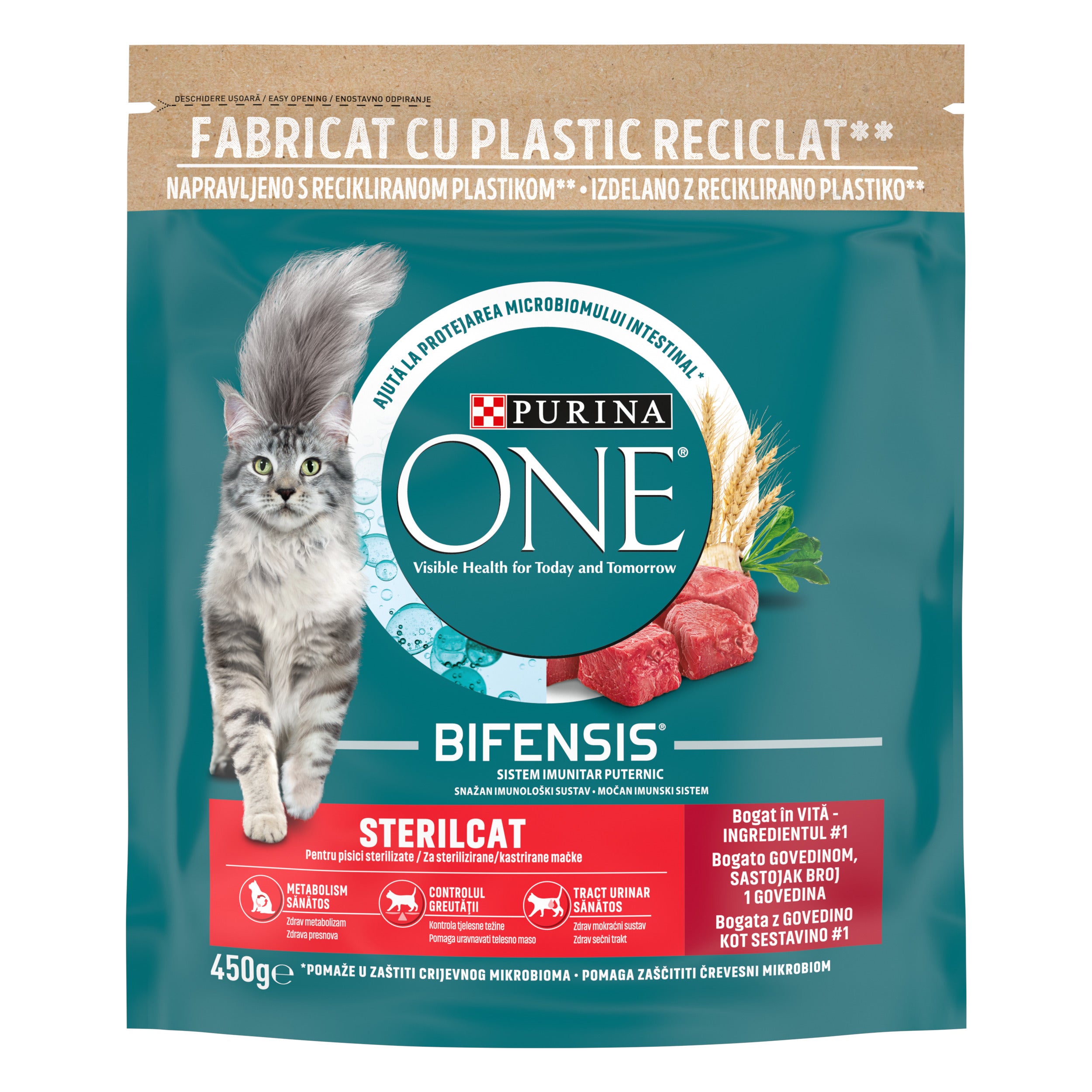 PURINA ONE® STERILCAT cu Vită și Grâu