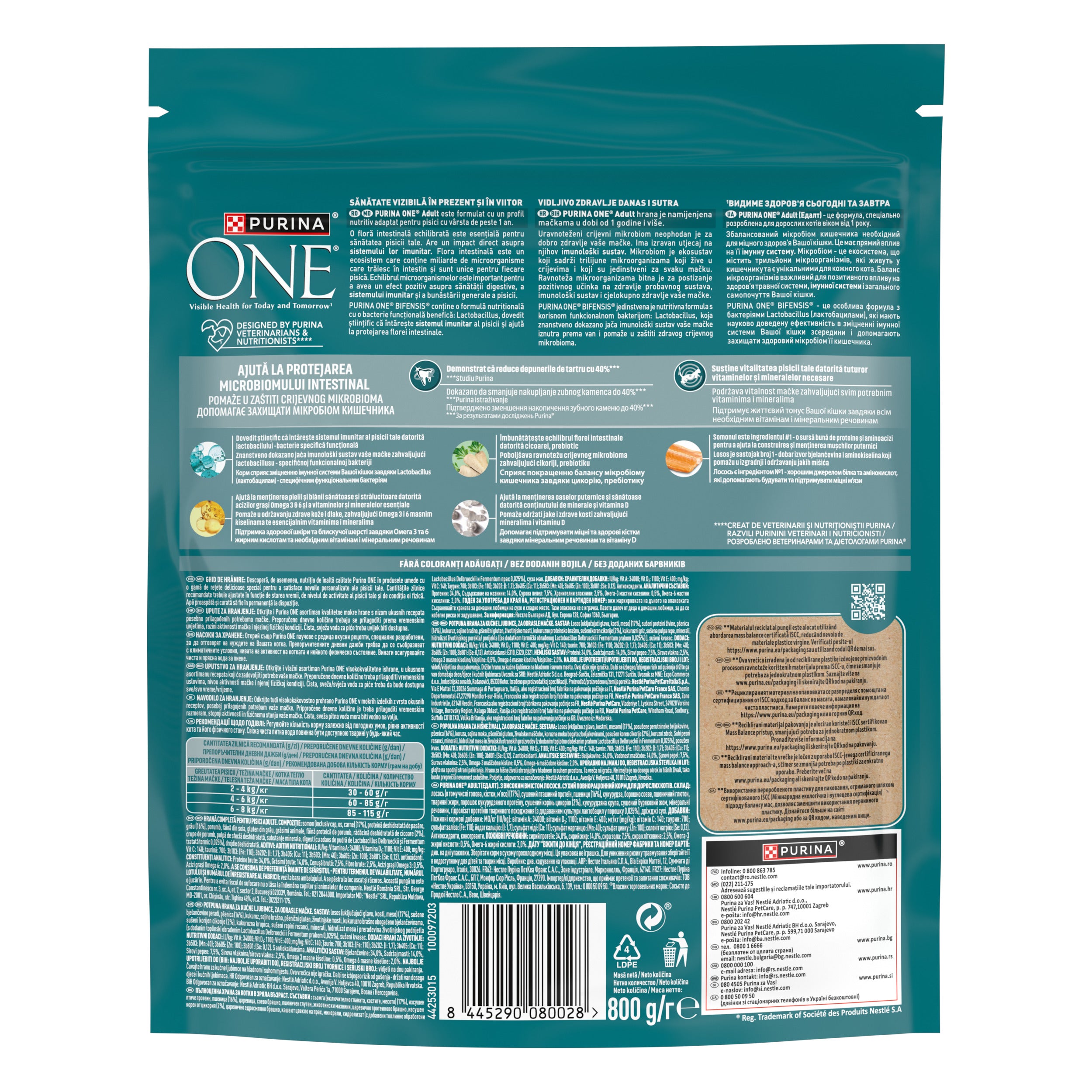 PURINA ONE® ADULT cu Somon și Cereale Integrale