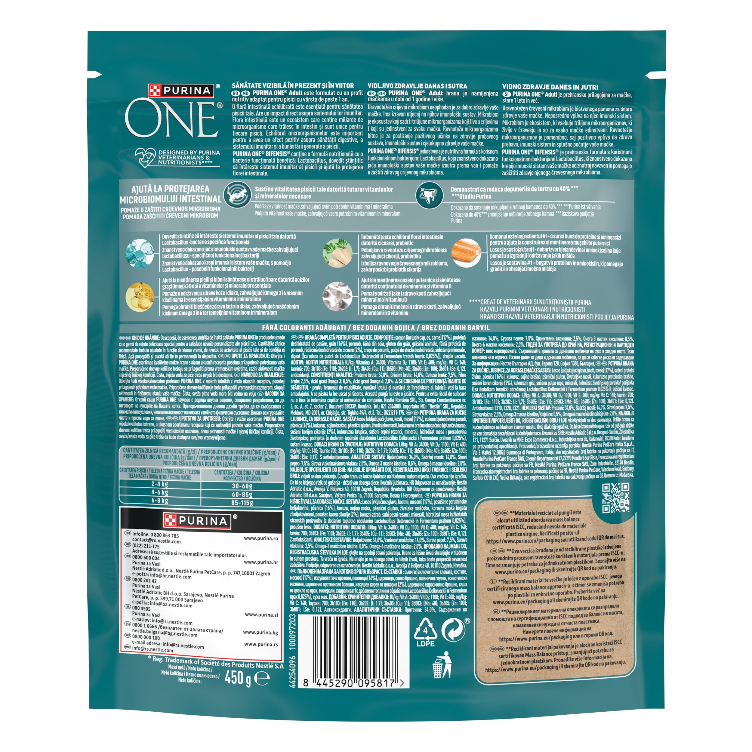 PURINA ONE® ADULT cu Somon și Cereale Integrale