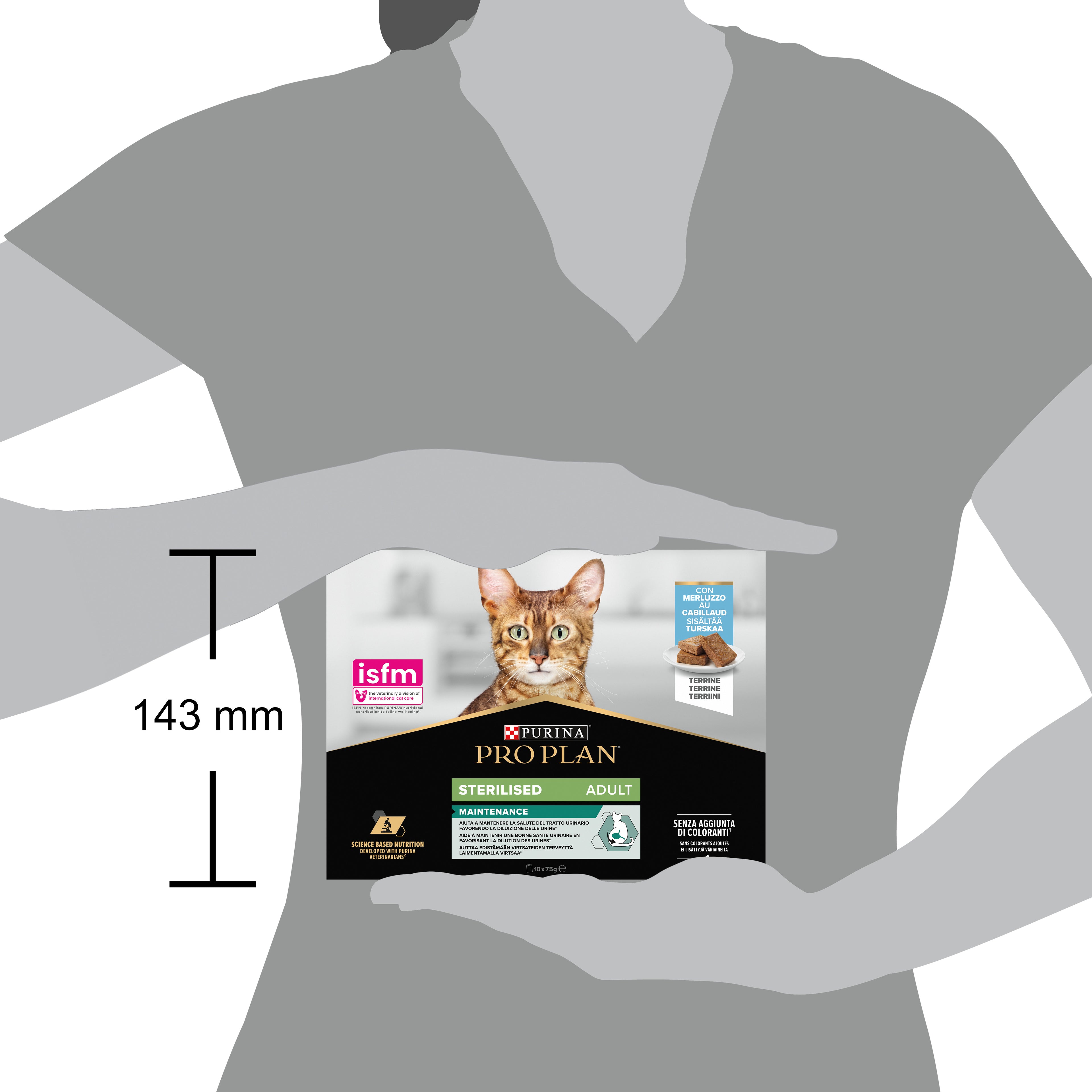PRO PLAN® Sterilised Maintenance, Terină cu Cod, 10 x 75g