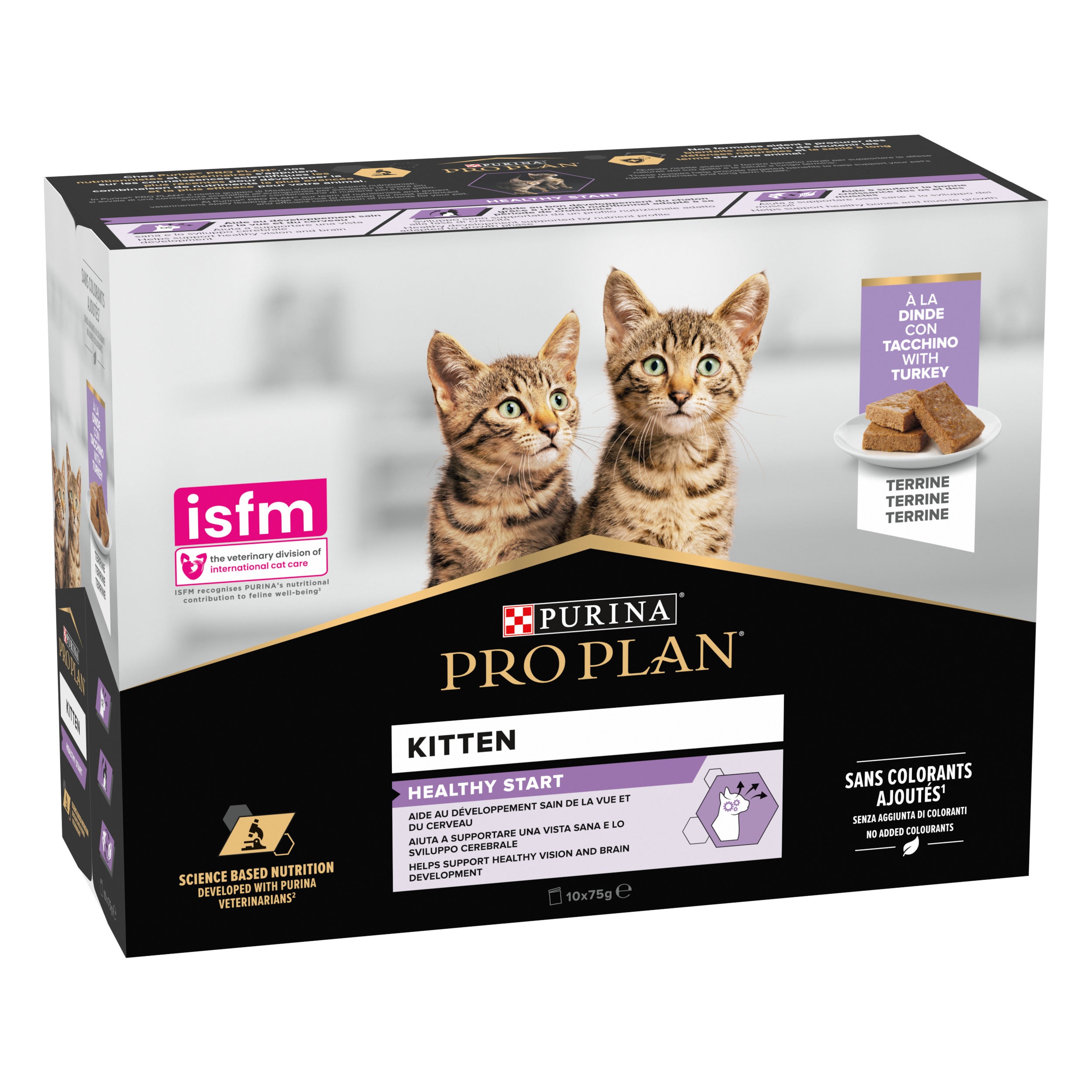 PRO PLAN® Kitten Healthy Start, Terină cu Curcan, 10 x 75g