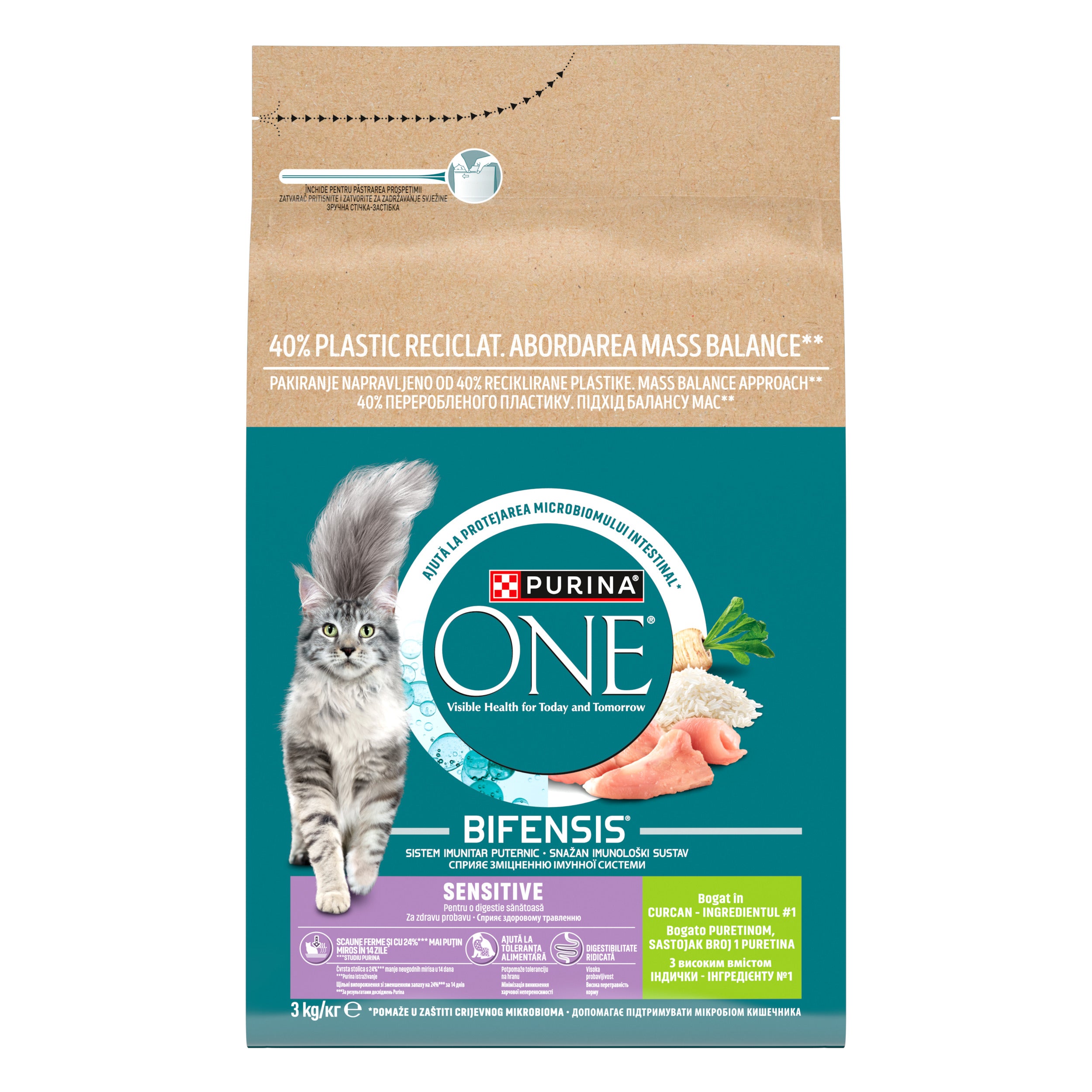 PURINA ONE® SENSITIVE cu Curcan și Orez