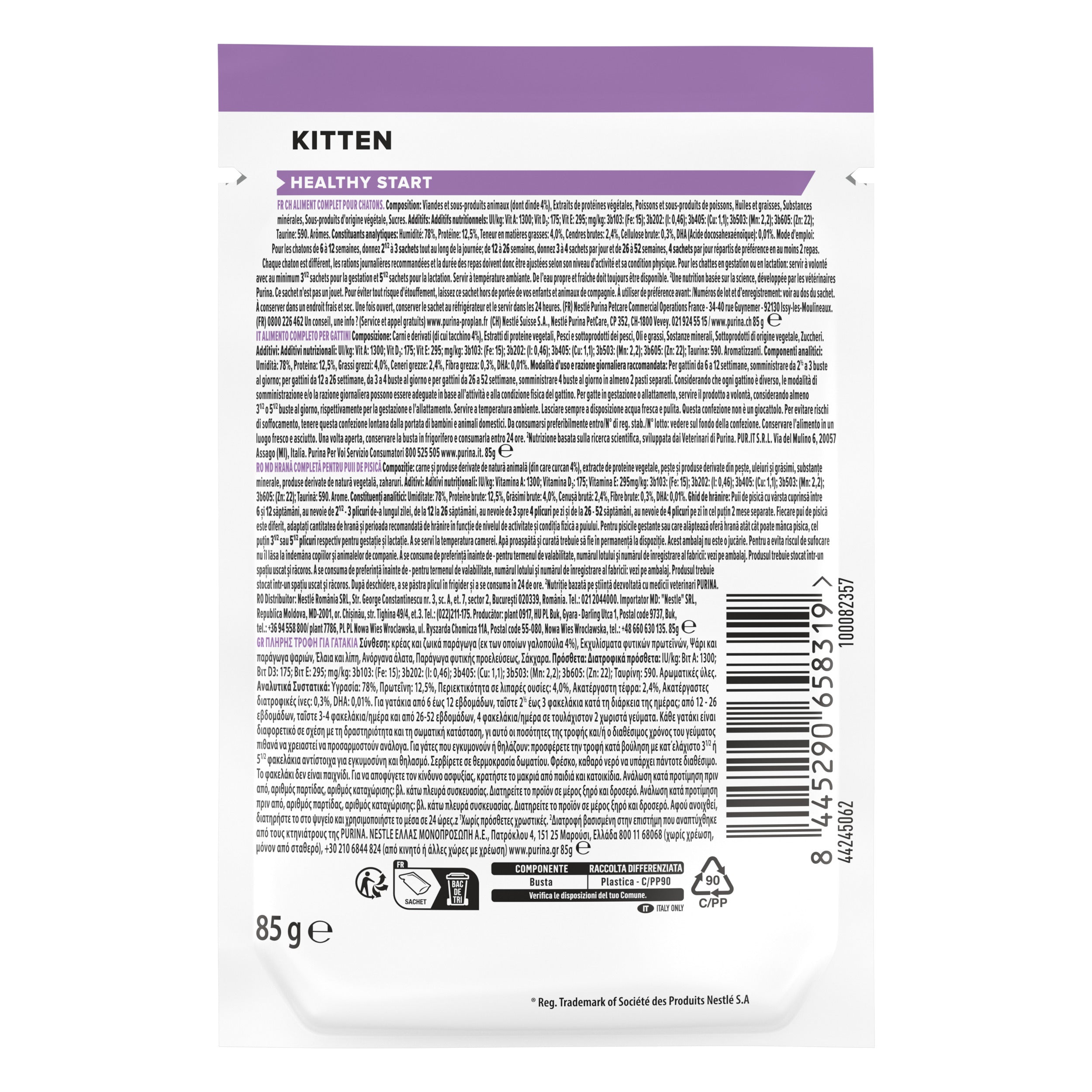 PRO PLAN® Kitten Healthy Start cu Curcan în Sos 85g