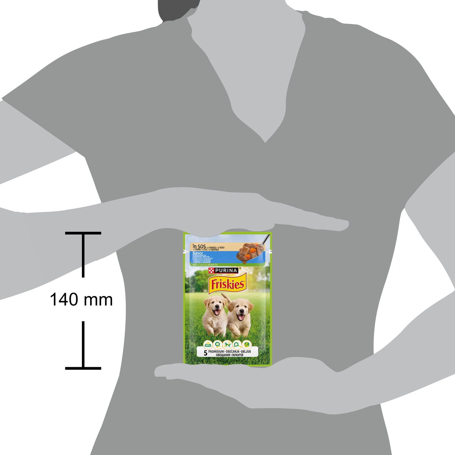 Friskies Junior cu Pui & Morcovi – Hrană umedă pentru cățeluși (85 g)