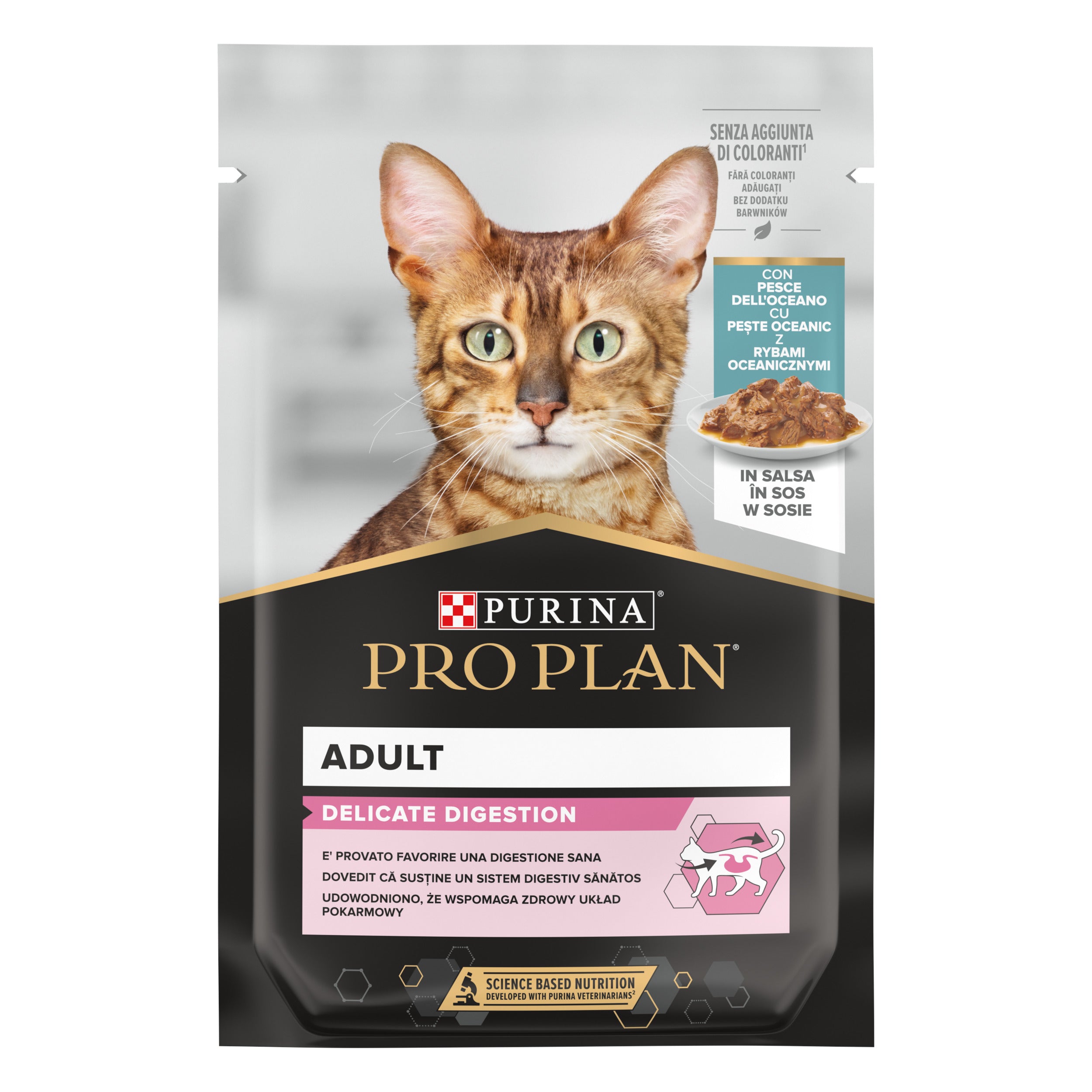 PRO PLAN® Delicate Digestion cu Pește Oceanic în Sos 85g
