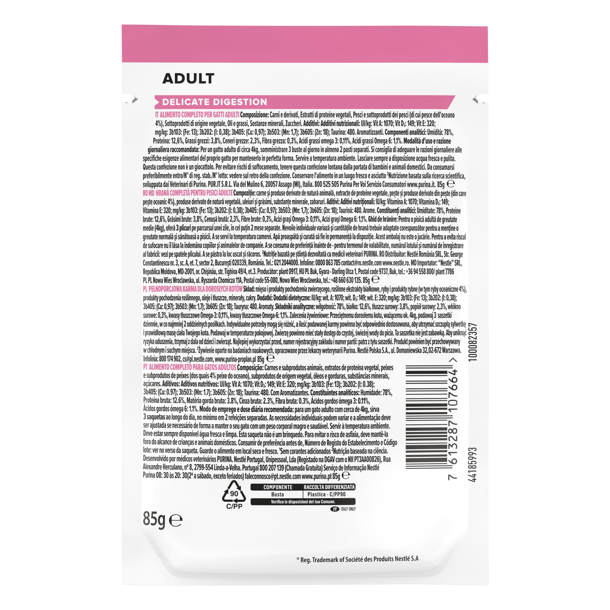 PRO PLAN® Delicate Digestion cu Pește Oceanic în Sos 85g