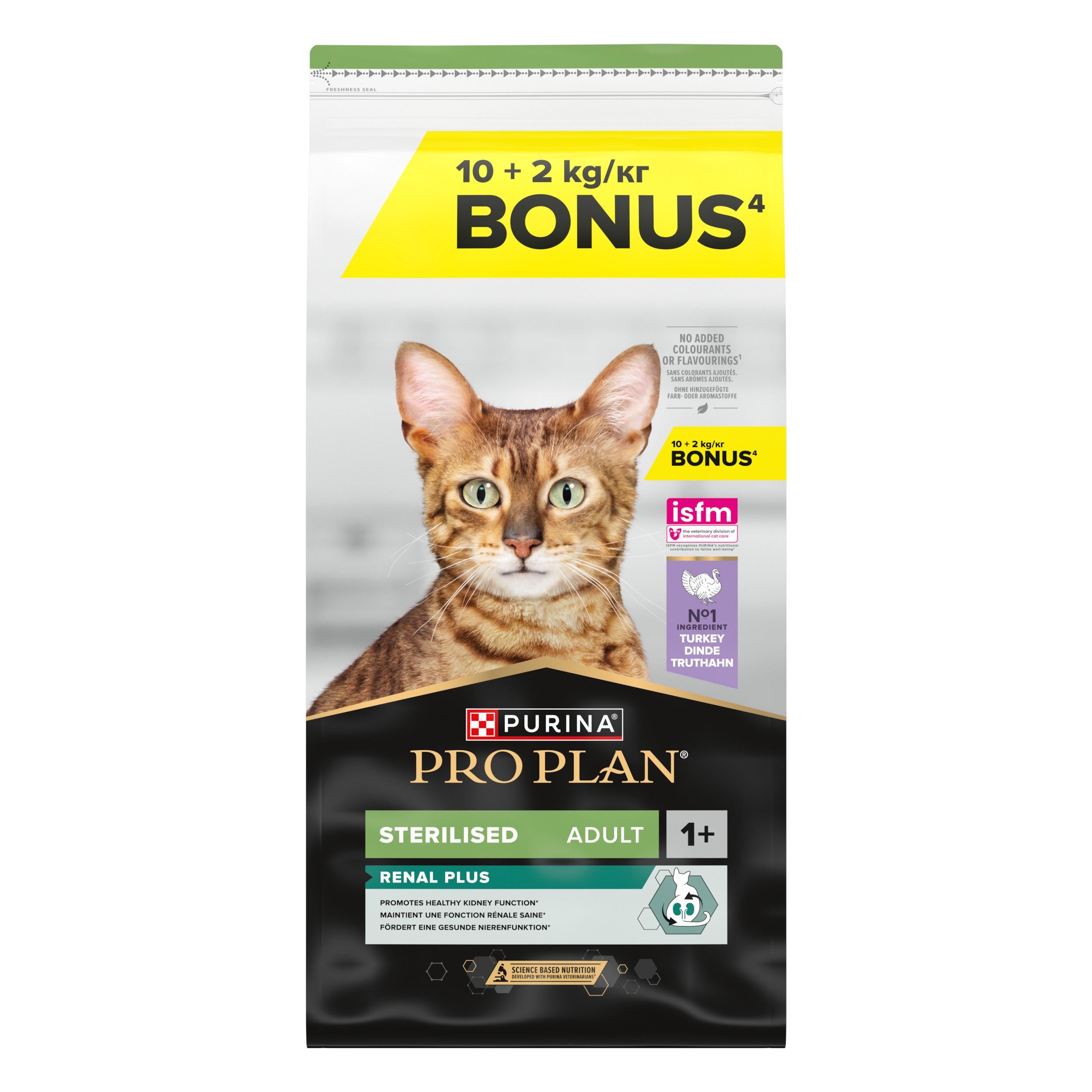 PRO PLAN® Sterilised Renal Plus cu Curcan 12 kg (10+2 kg Bonus)