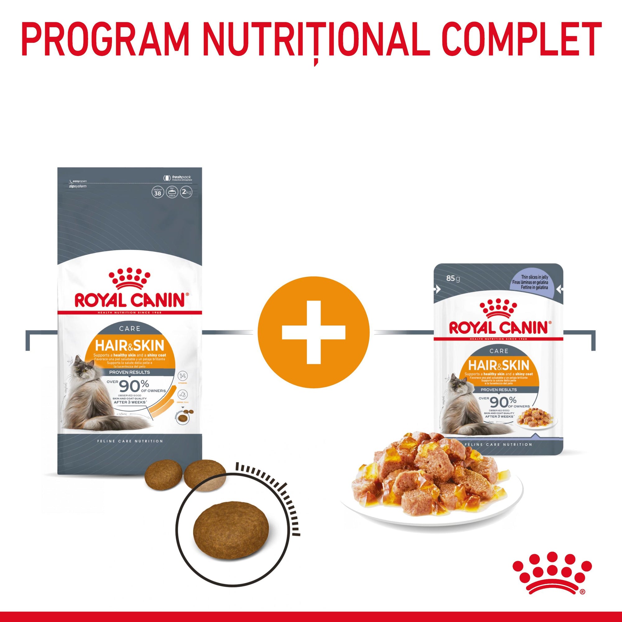 Royal Canin Hair&Skin Care Adult hrana umeda pisica, piele si blana (in aspic), 85 g
