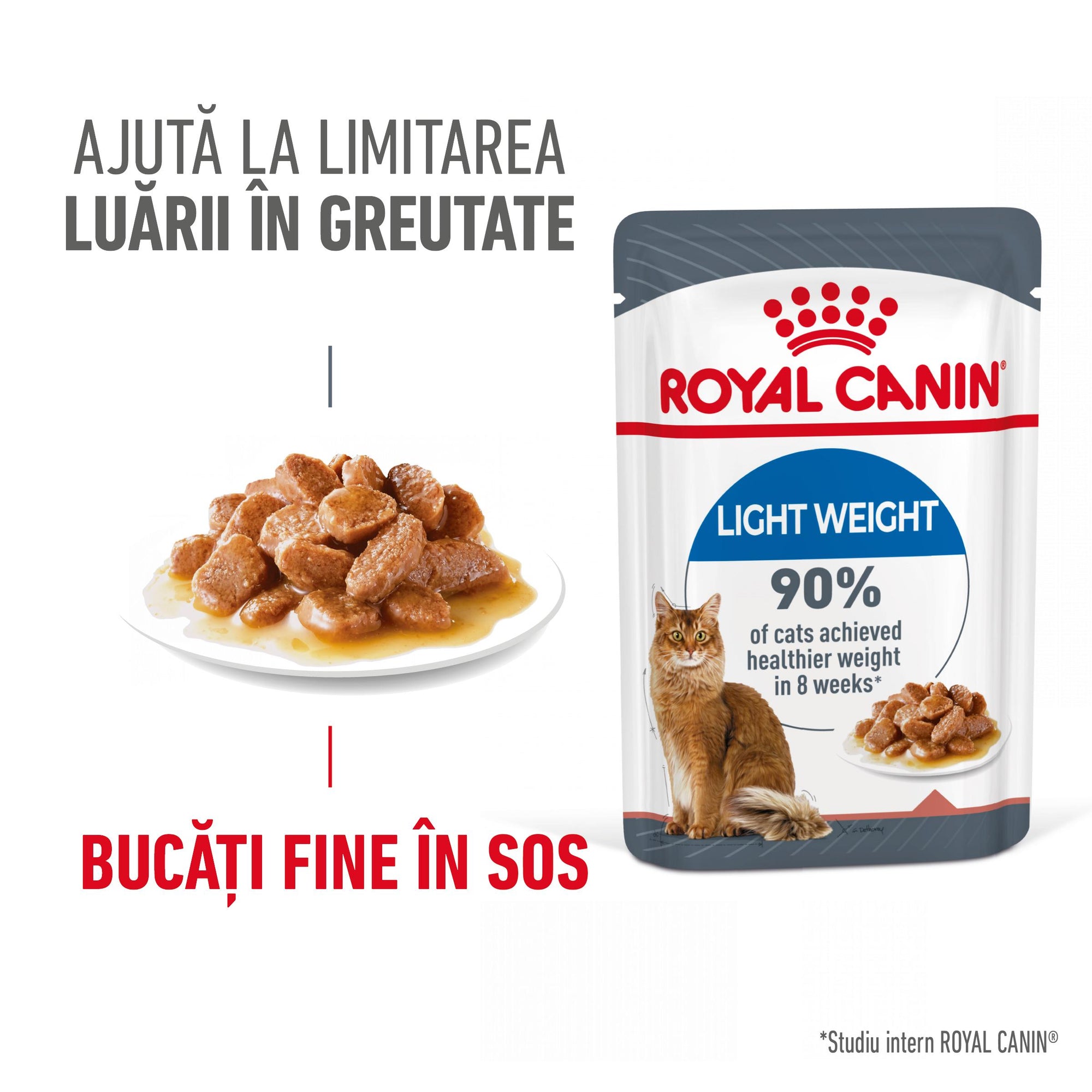 Royal Canin Light Weight Care Adult hrana umeda pisica, limitarea cresterii in greutate (in sos), 85 g