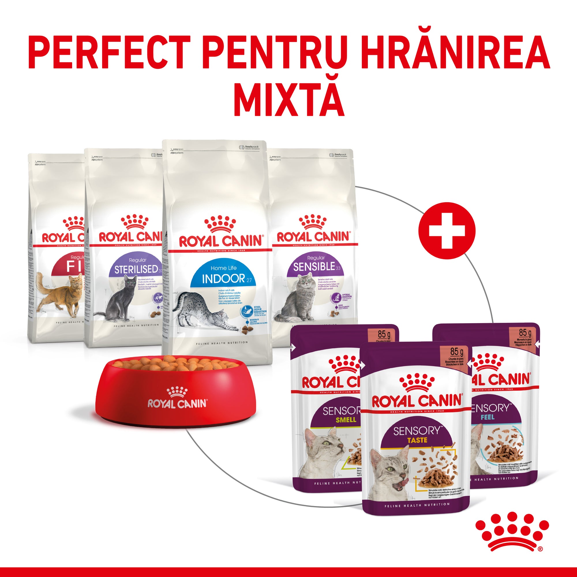 Royal Canin Sensory Feel, hrana umeda pisici, stimularea simtului tactil (in sos), 85 g