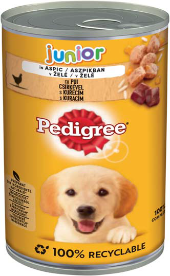 Pedigree Junior – Conservă Hrană Umedă pentru Cățeluși, cu Pui, 400 g