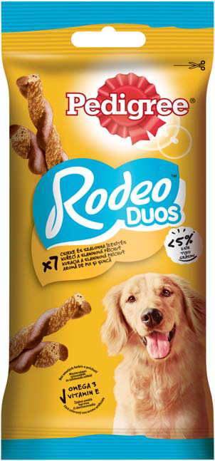 Pedigree Rodeo Duos Bacon & Pui (7 bucăți)