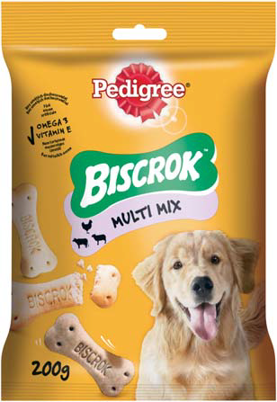 Pedigree Biscrok Multi – Biscuiți Crocanți Asortați pentru Câini, 500 g