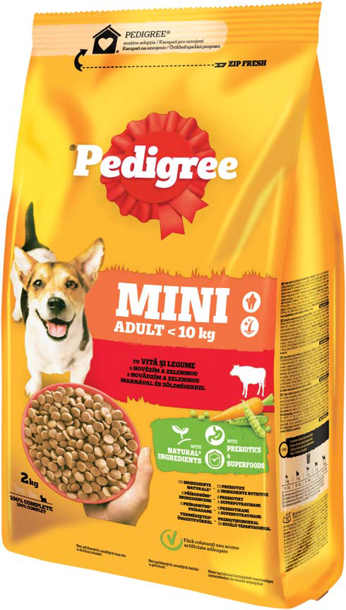 Pedigree Hrană Uscată pentru Câini de Talie Mică – Vită și Legume
