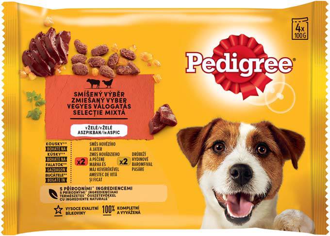 Pedigree Plic Adult cu Pasăre și Vită (4x100g)