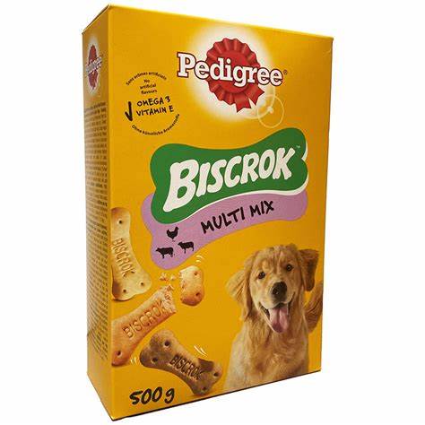 Pedigree Biscrok Multi – Biscuiți Crocanți Asortați pentru Câini, 500 g